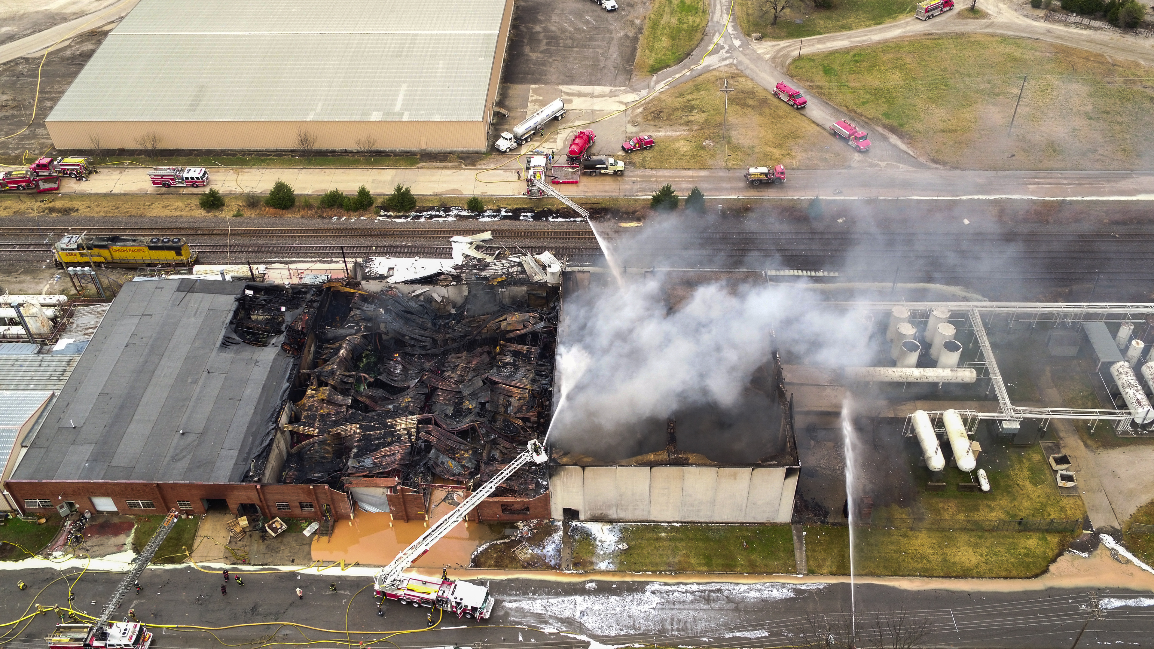 A shot of the Airosol fire in progress.