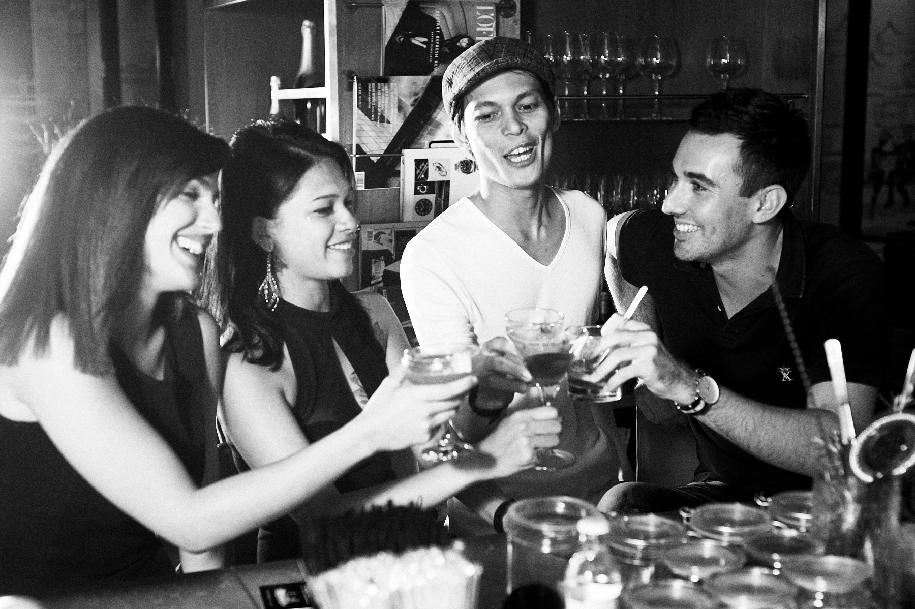 Professional People Photography, Advertising shoot, Rob Waller, PressroomKL, Bar, Black & White, Kuala Lumpur