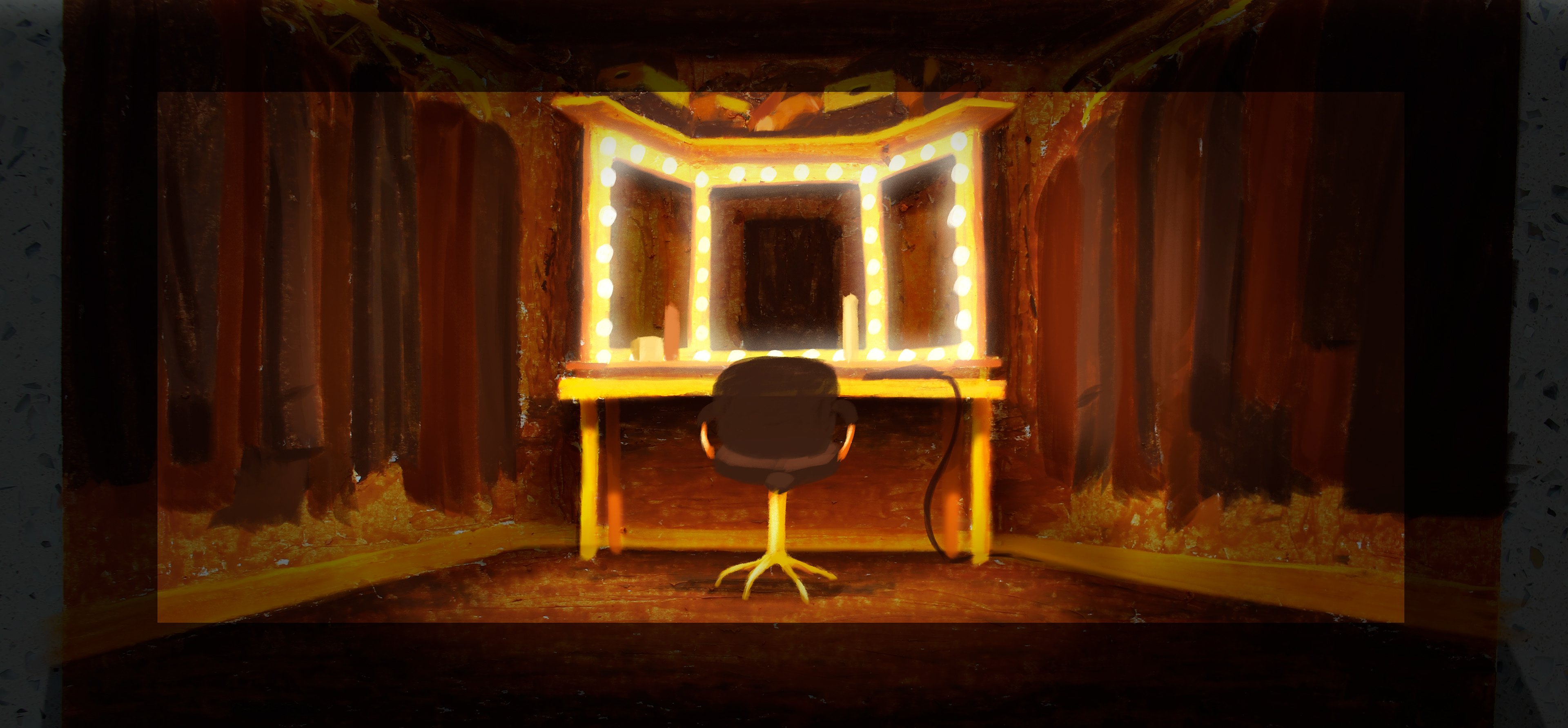 Costume room animation background oil pastel