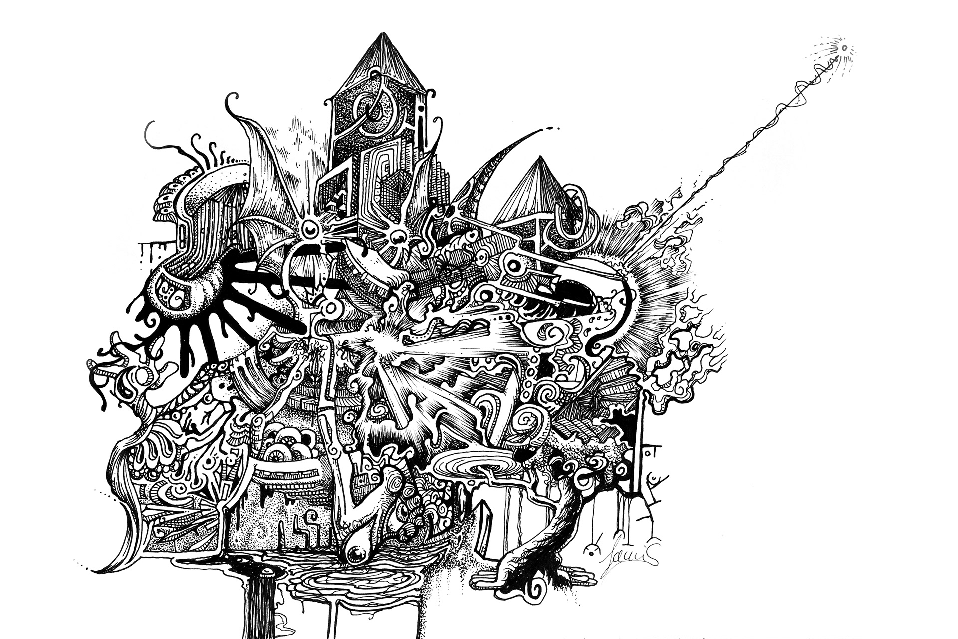 "Vanilla Fudge" A doodle. Pen, paper and nothing on my mind.