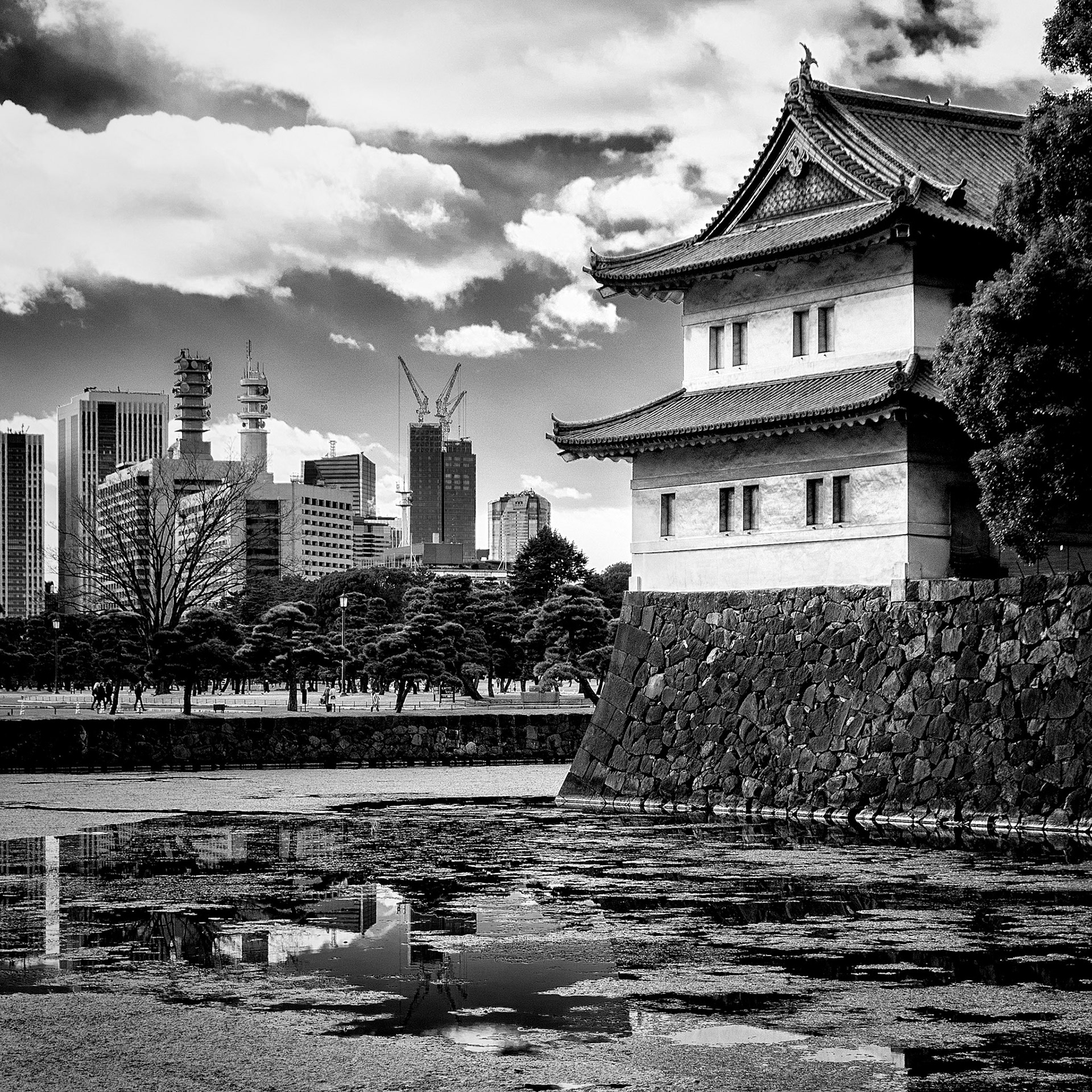 Building and Moat Tokyo Japan