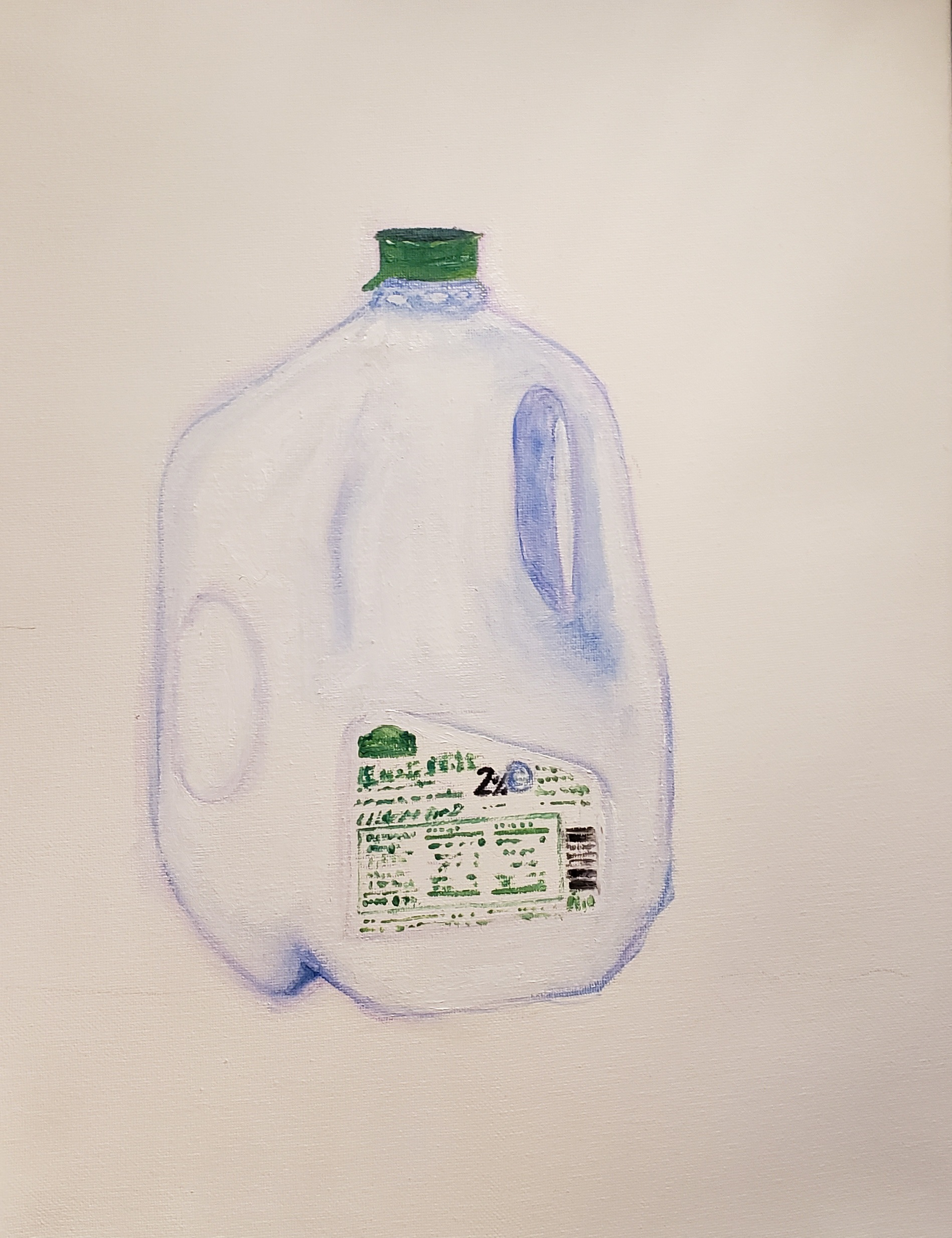 3 gallons a week, oil on canvas 12x16 2020