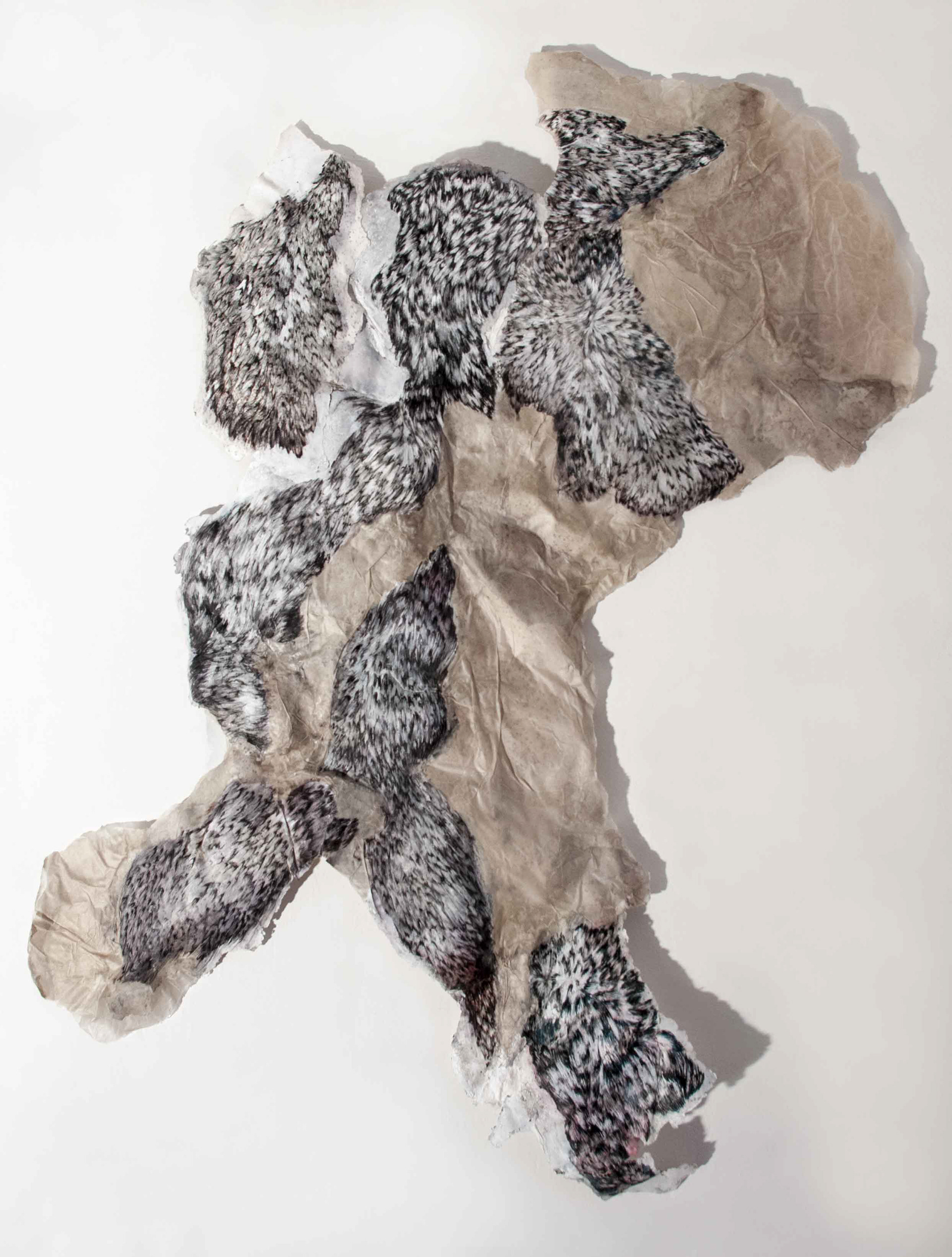 Schneeland 2012_17 127x86cm/ shaped paper/ mixed media