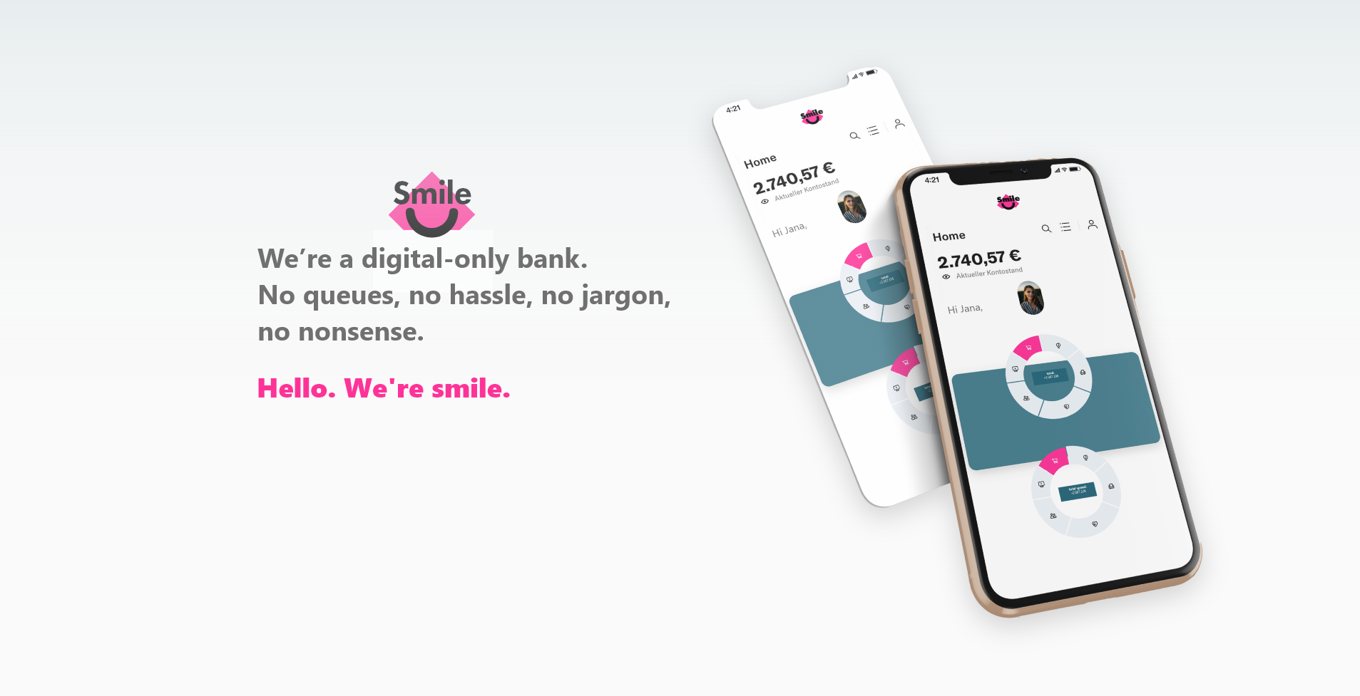 Smile Bank Marketing Presentation with the new App and new Language