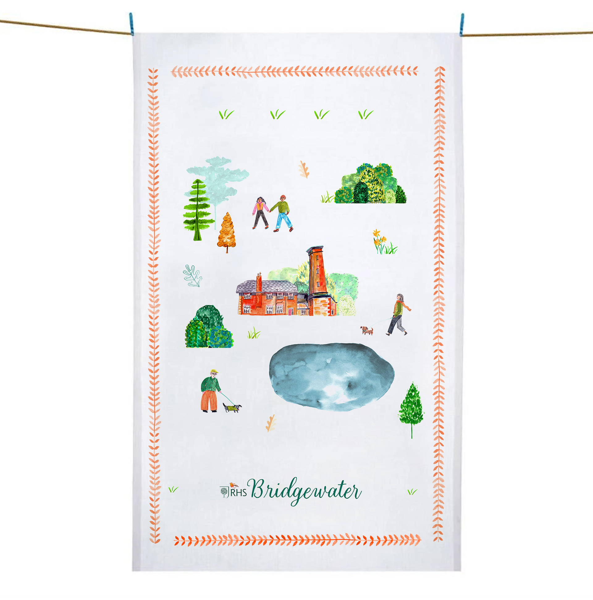 Design applied to a tea towel