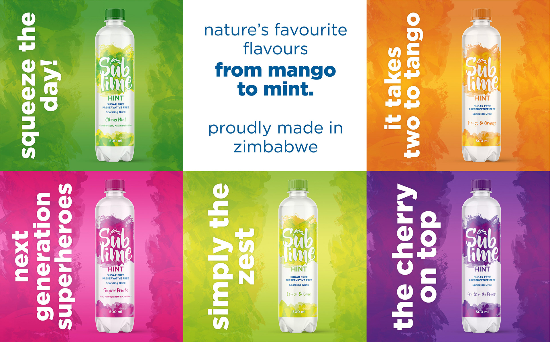 Sublime HINT: Flavoured Sparkling Water Product Range