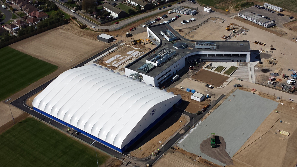 Completed structure of new training pitch