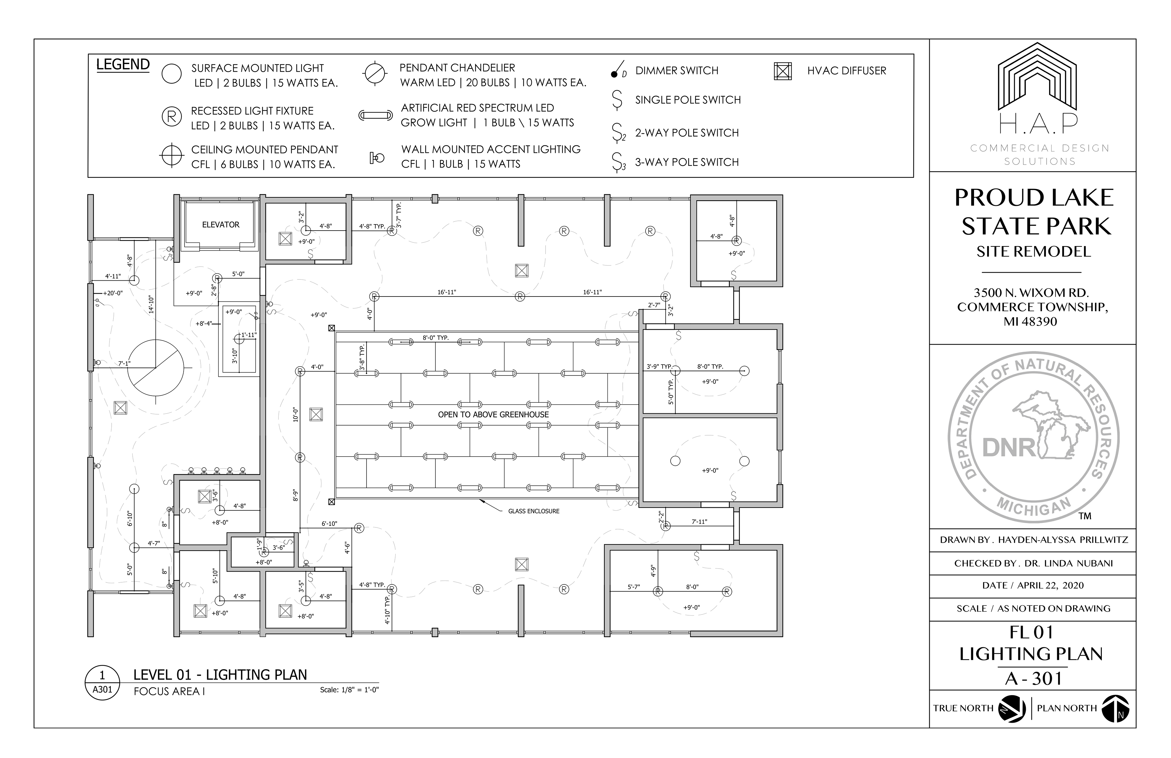 Building 1 . FL 01 . Lighting Plan