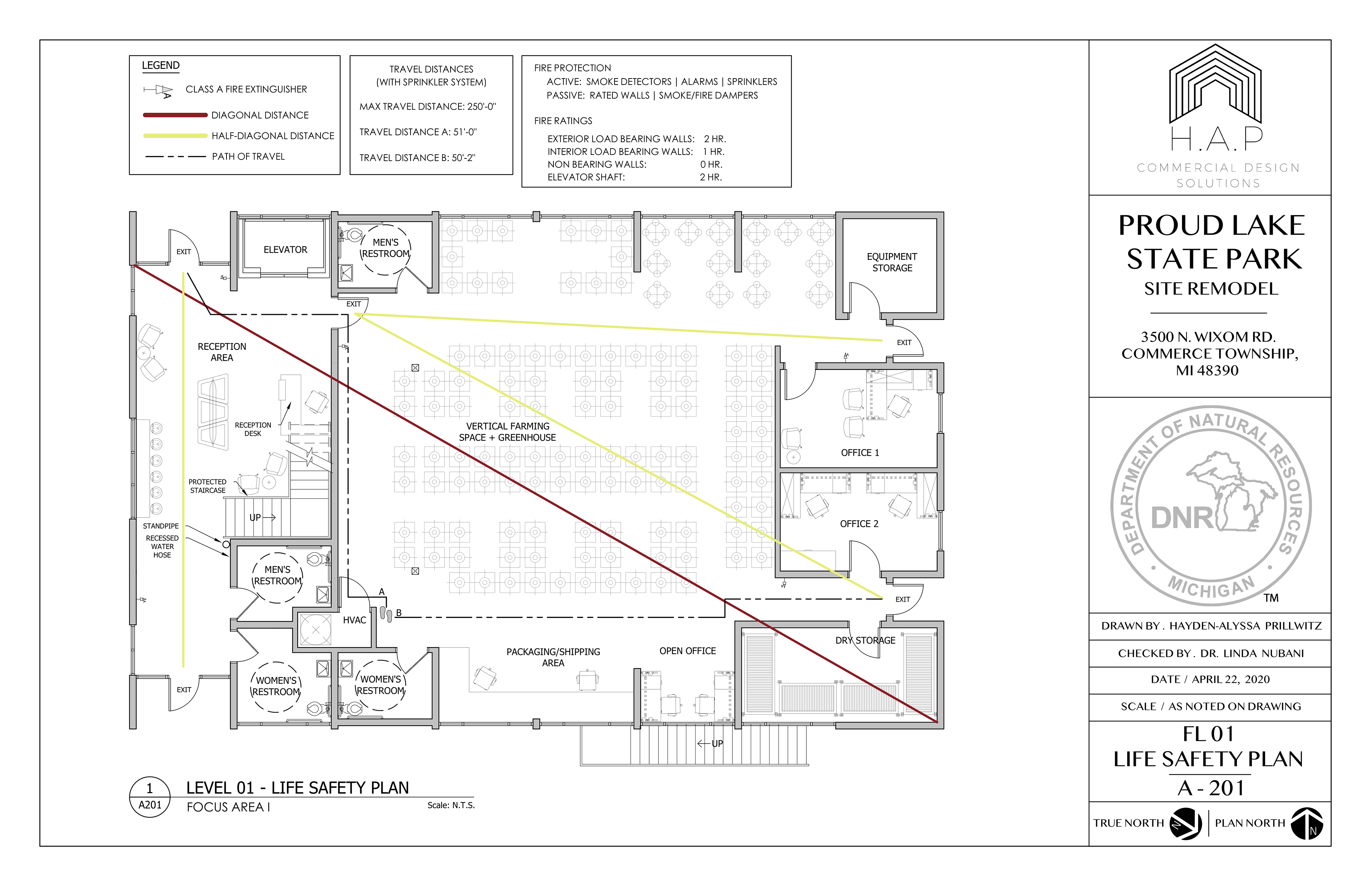 Building 1 . FL 01 . Life Safety Plan