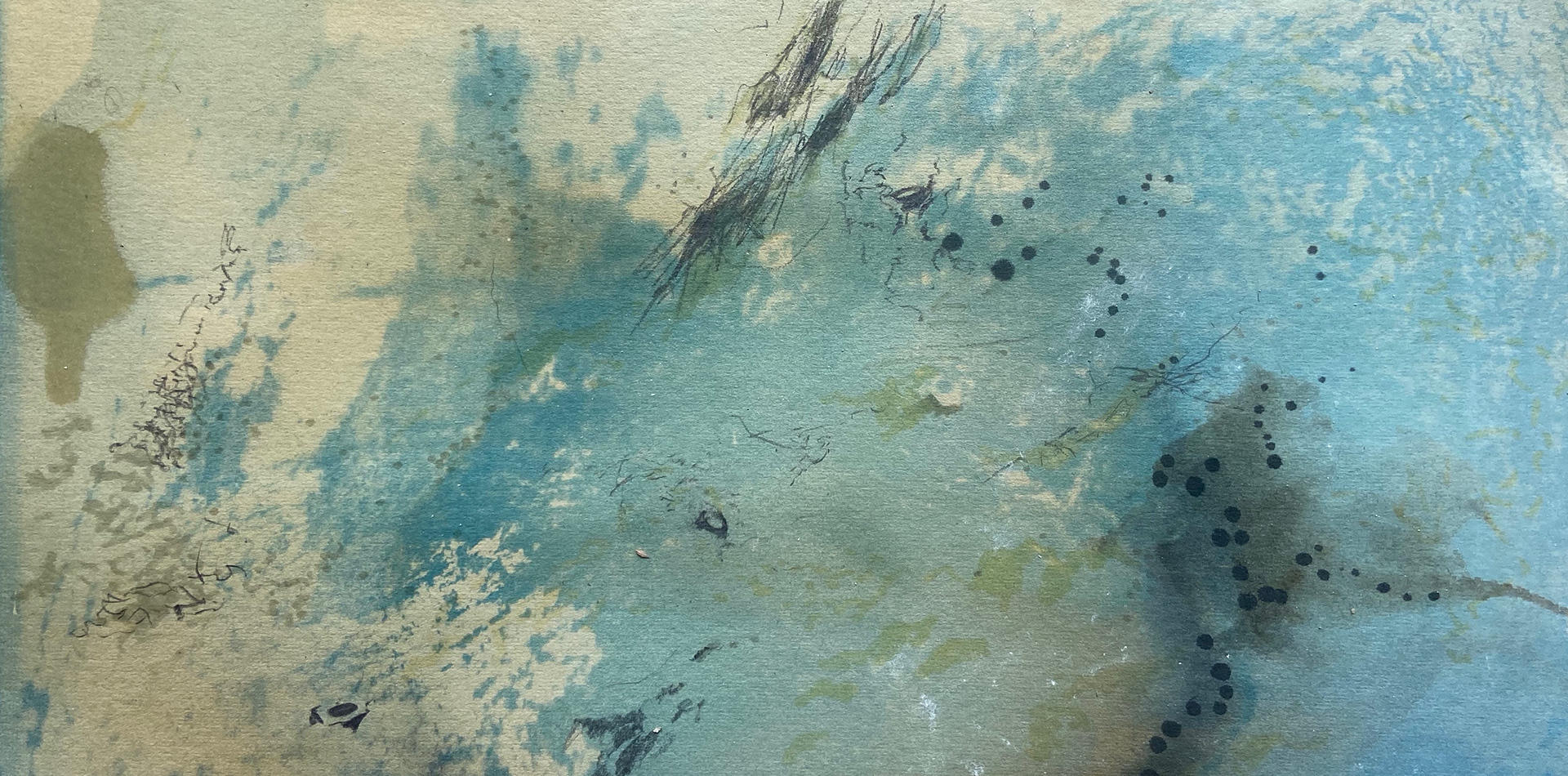Solid Earth Tide 13/5/20 Cyanotype, pencil and marker pen