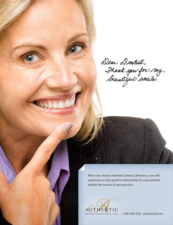 Tim Paschal Authentic Dental Laboratory Magazine Ad