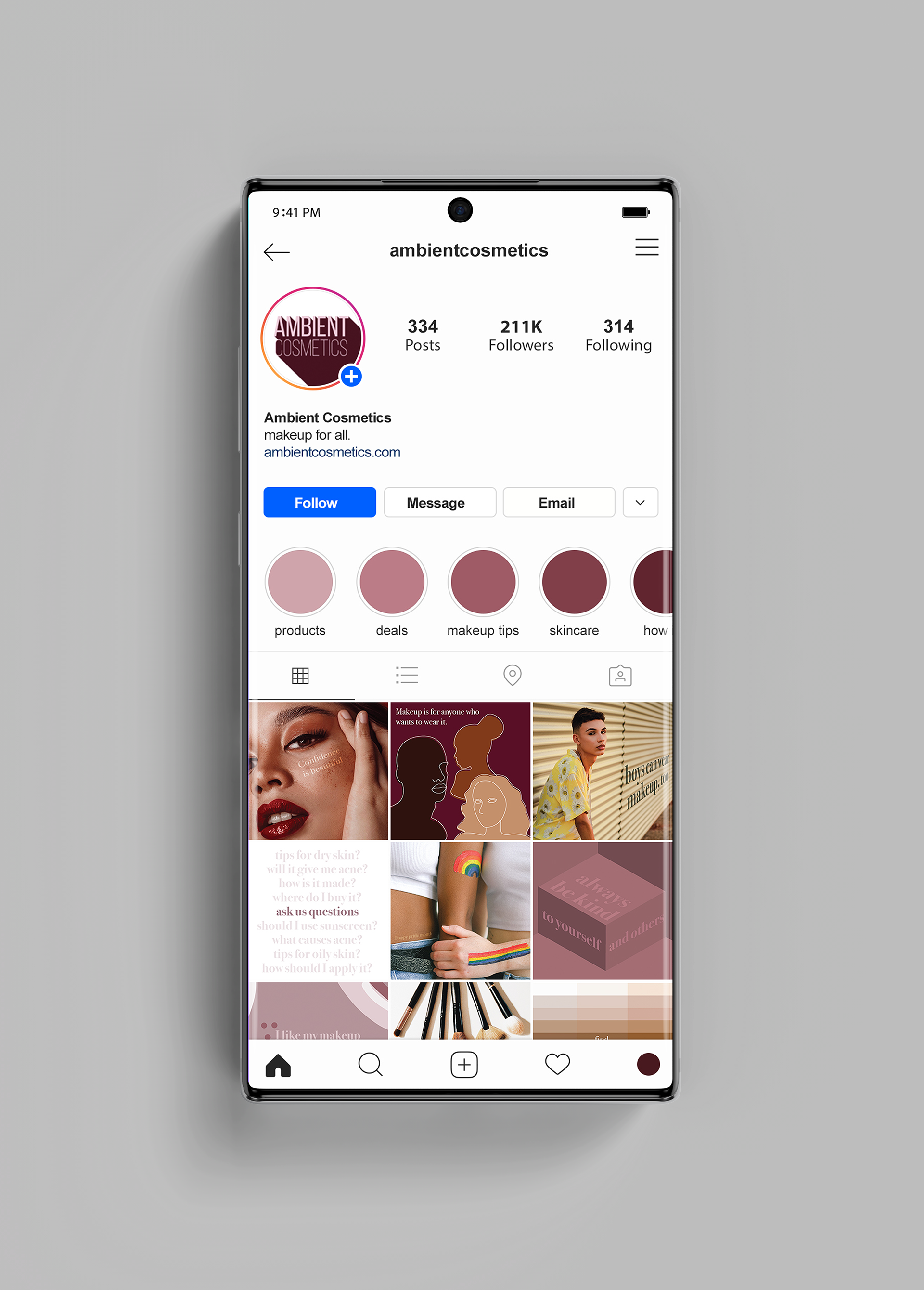 Social media mockup