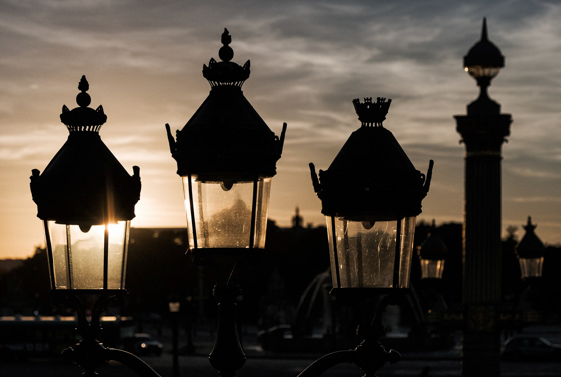 Paris : place de la Concorde au crépuscule
