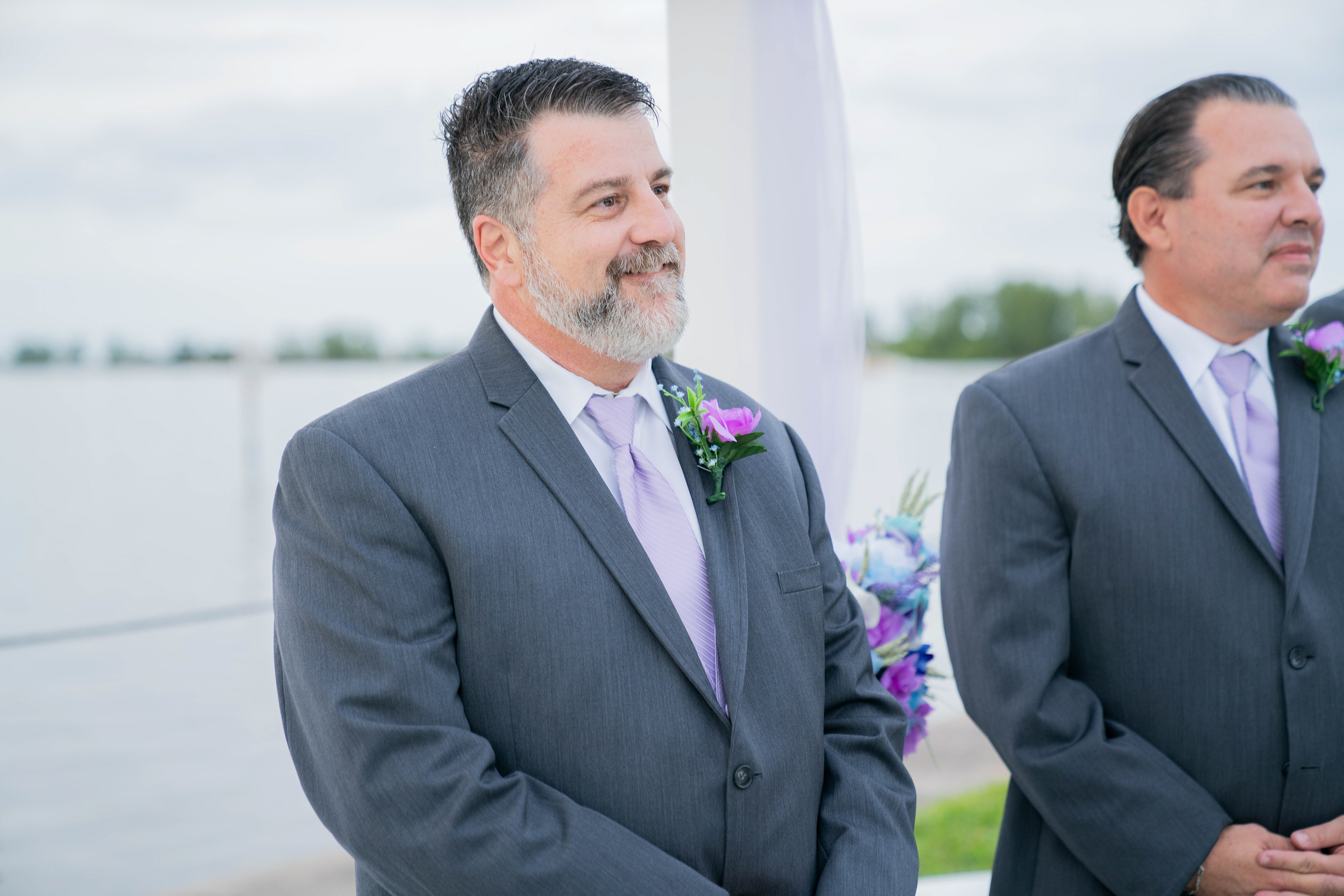 Seeing her walking down the aisle.