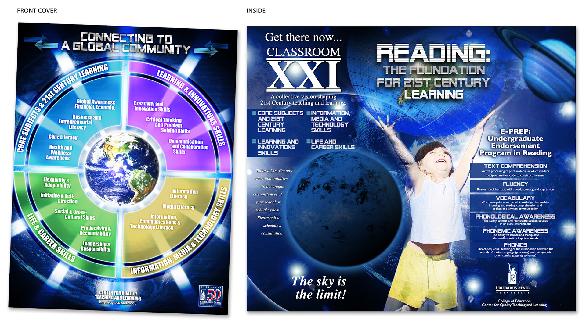 Columbus State University informational brochure designed as an 8.5'x11' trifold.