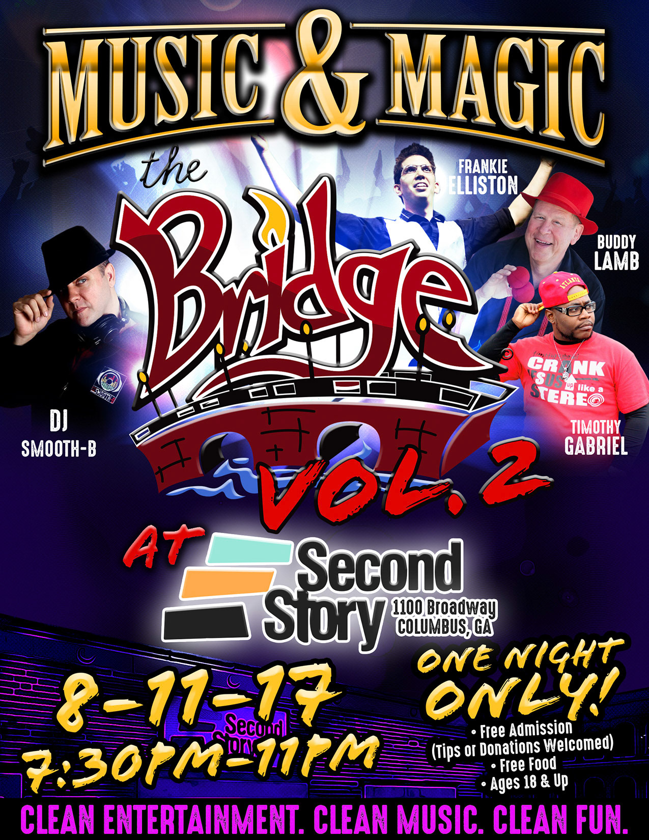 Flyer/digital media design to promote a Christian nightclub event.