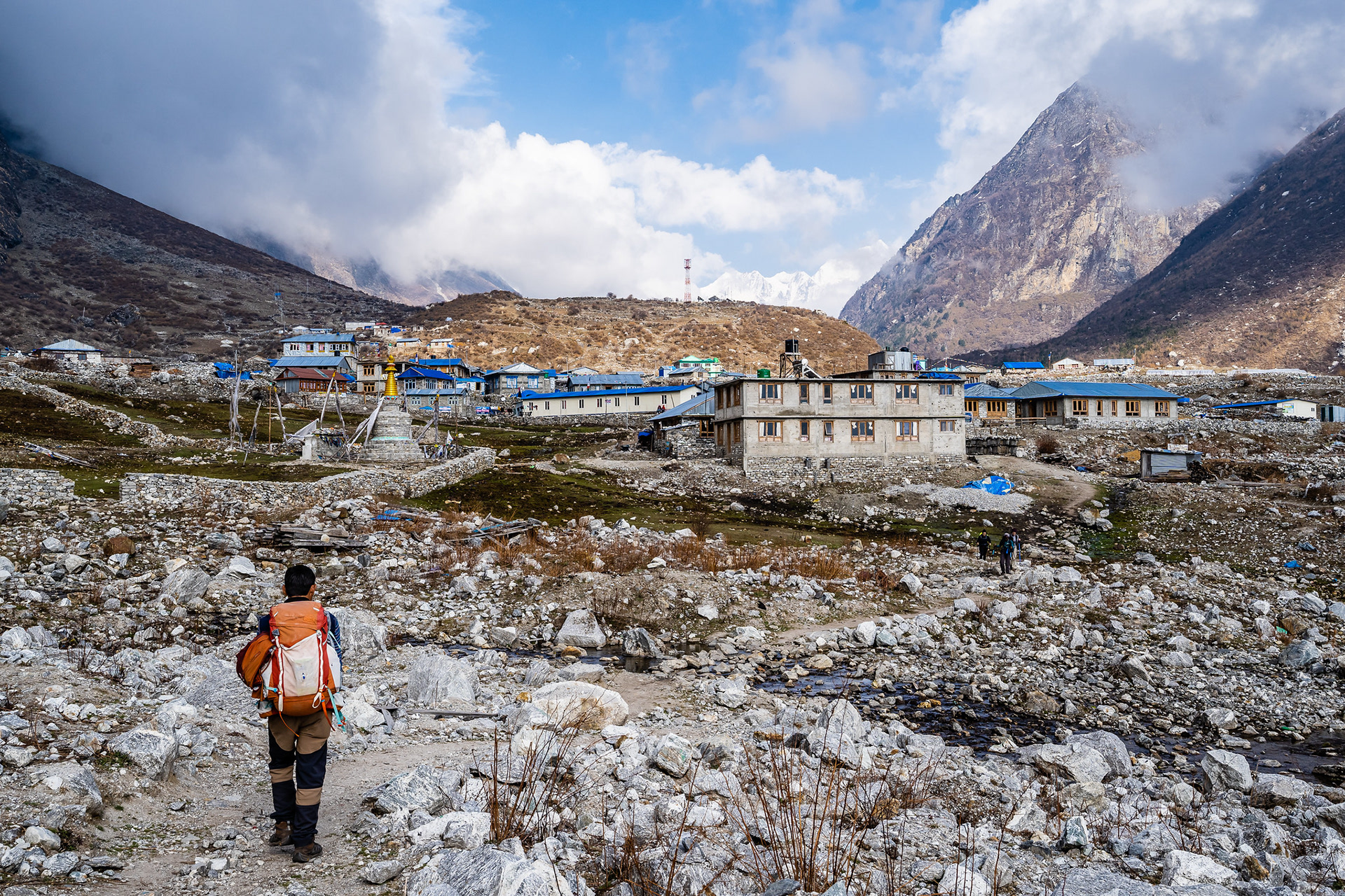 New Langtang village stands by the ruins of the original village.