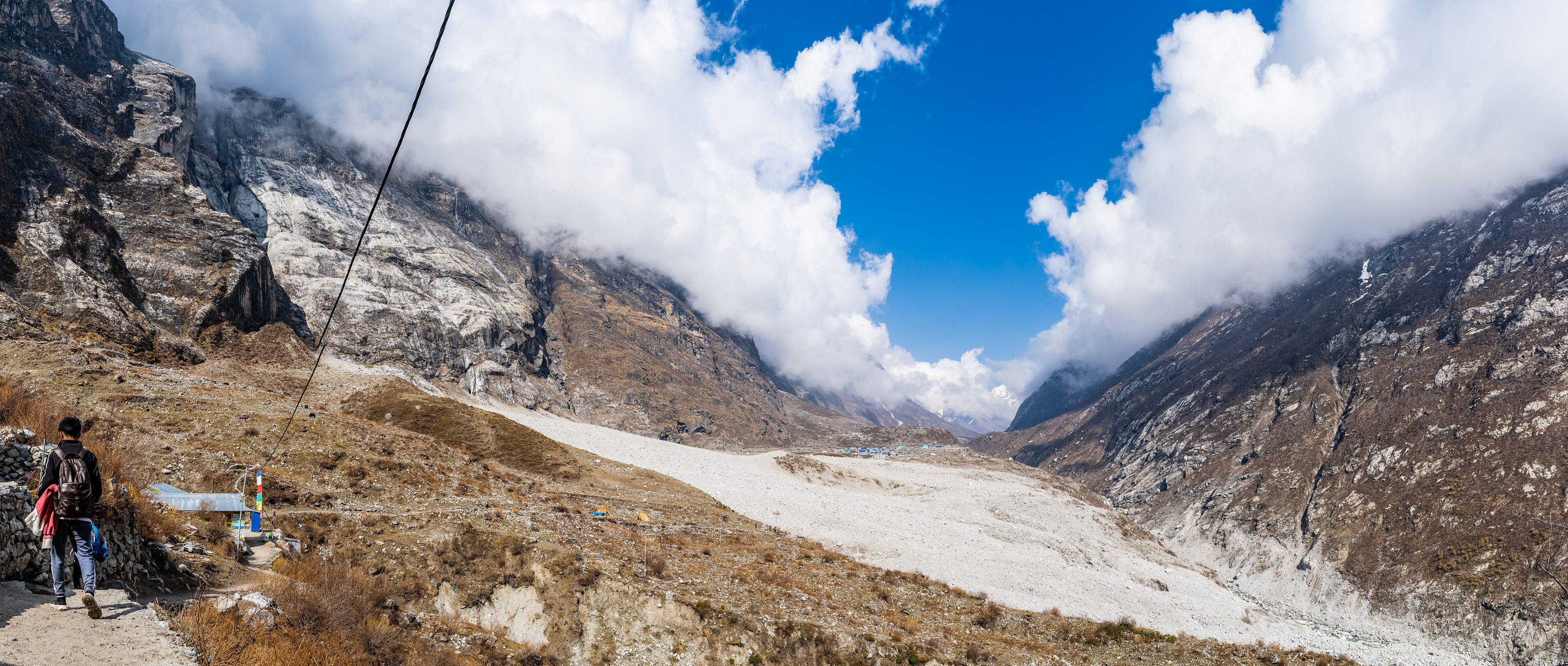 Ruins of the old Langtang village that was destroyed by the ensuing landslide in the 2015 earthquake.