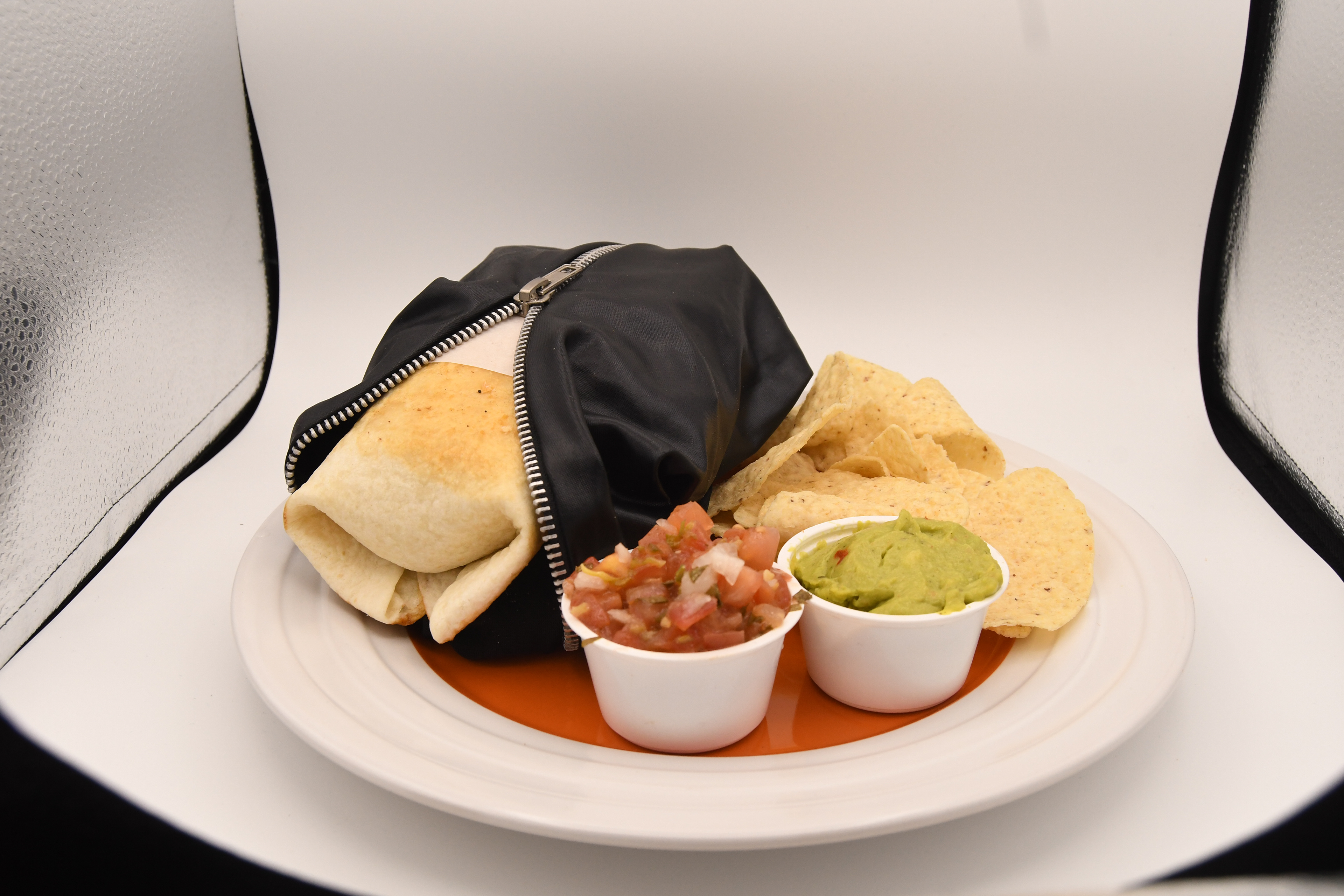 food photography studio box wide shot 