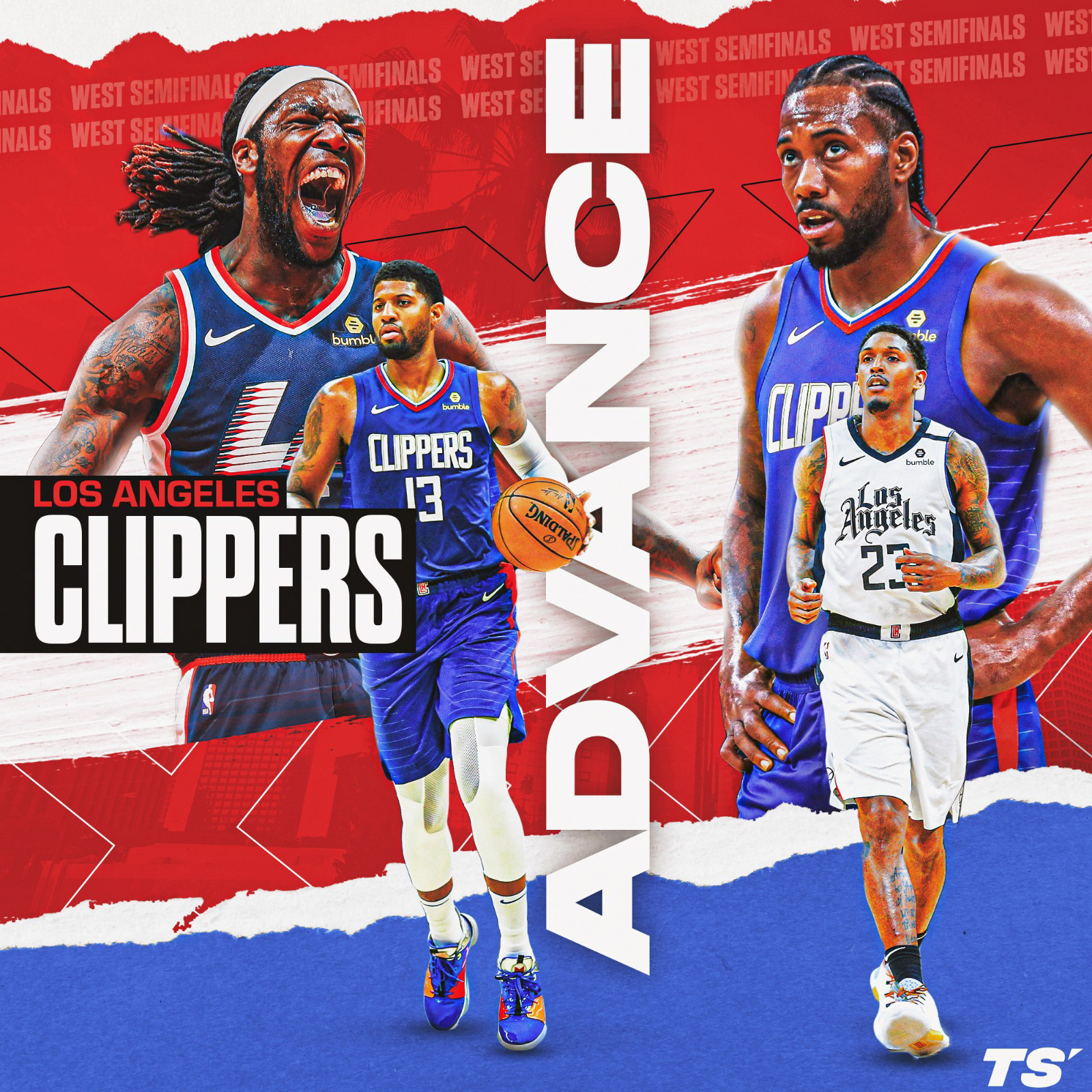 Playoff Advance graphic for the Clippers