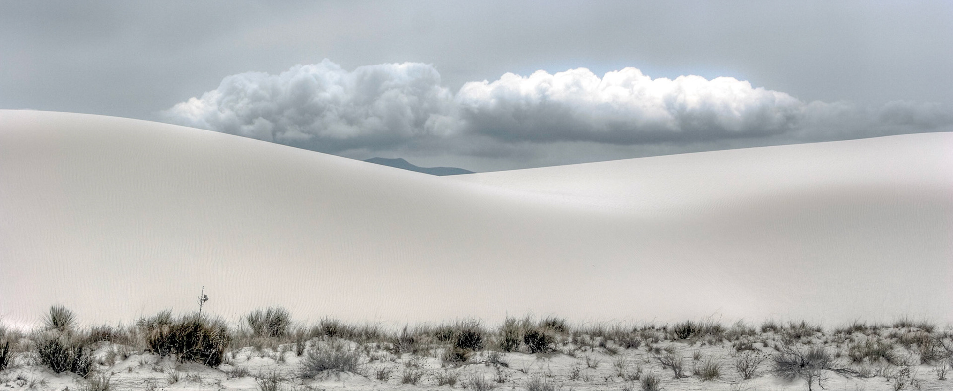 White Sands National Monument, New Mexico. Rising from the heart of the Tularosa Basin is one of the world's great natural wonders - the glistening white sands of New Mexico. Great wave-like dunes of gypsum sand have engulfed 275 square miles of desert, creating the world's largest gypsum dunefield. White Sands National Monument preserves a major portion of this unique dunefield, along with the plants and animals that live here.