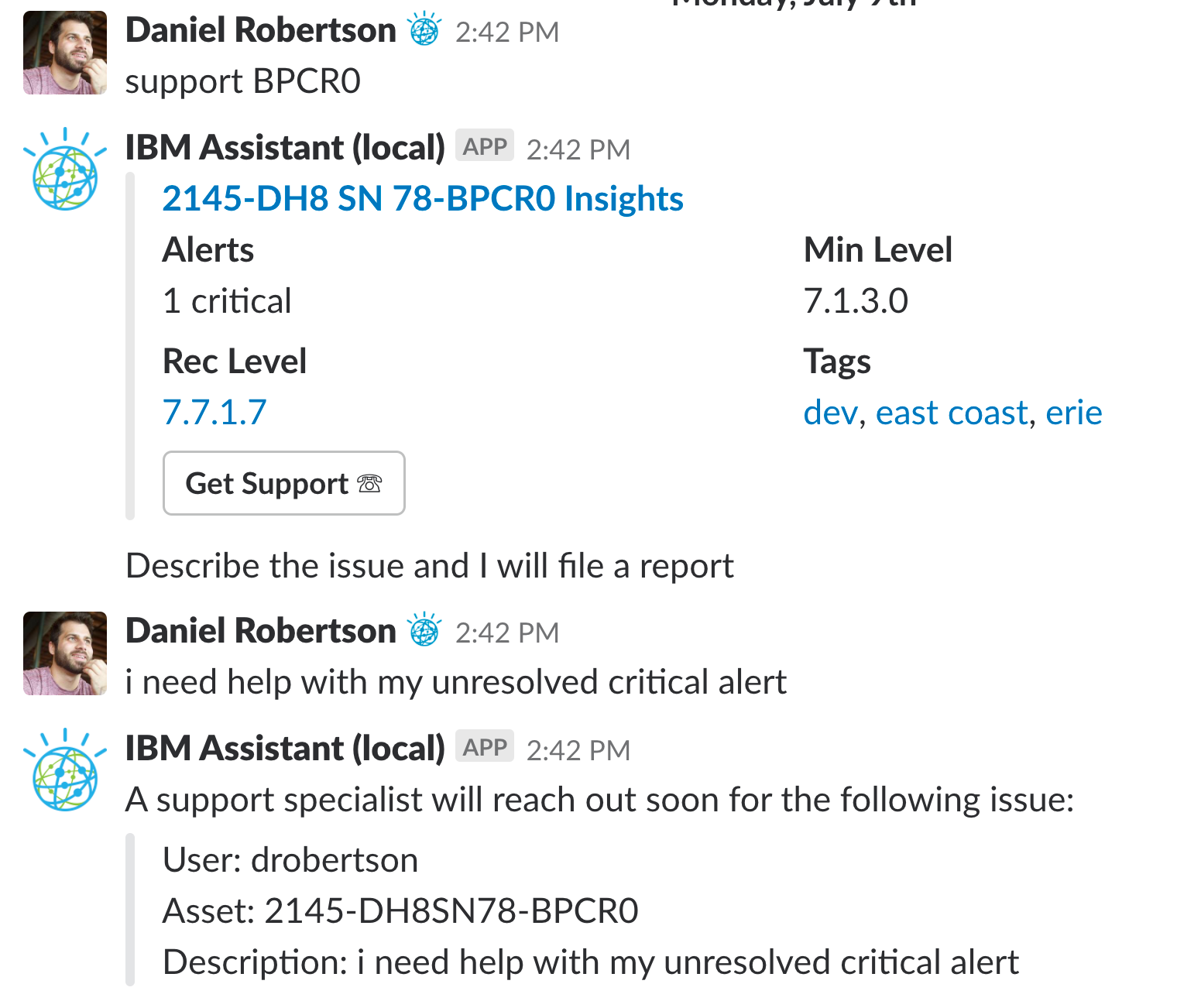 Daniel Robertson Ibm Customer Support Chatbot