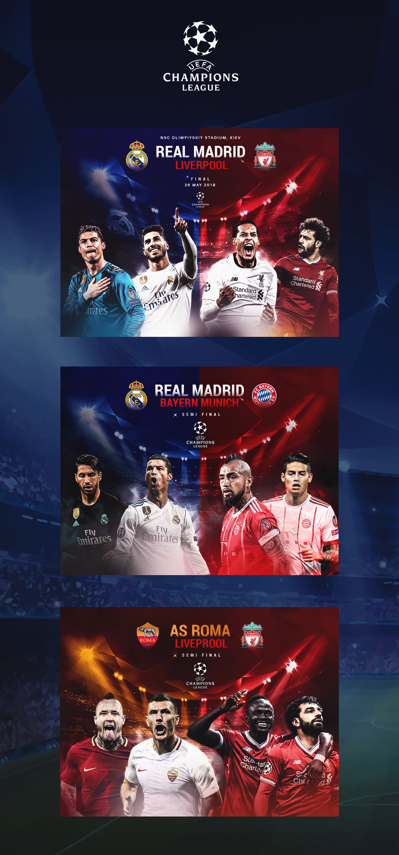 Walmsdesigns Champions League Matchday Poster S 17 18