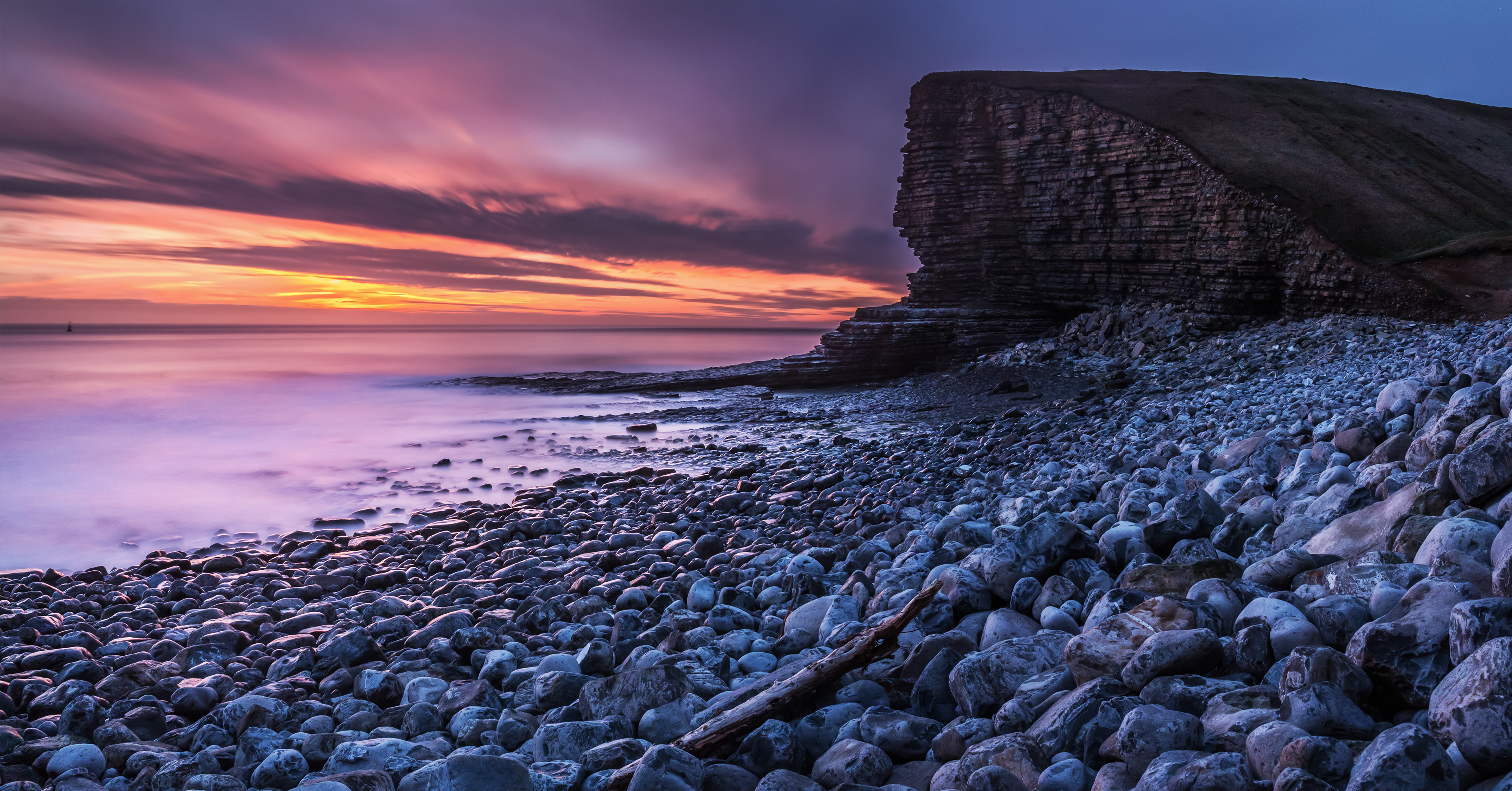 Nash Cliffs Long Exposure Panorama