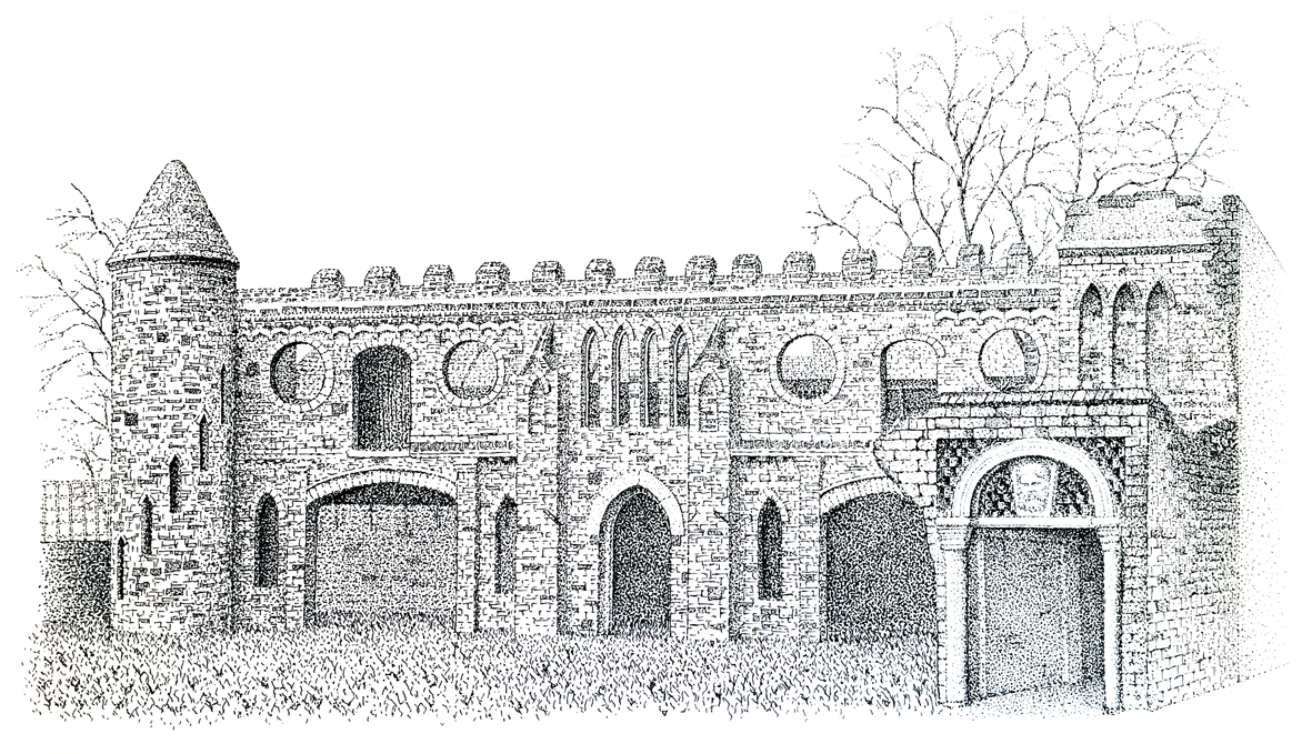 'Hammersmith Folly' - stippled ink
