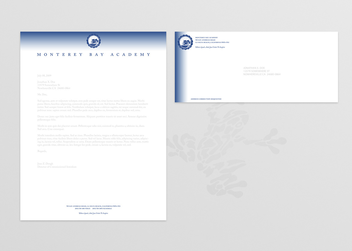 Letterhead and Envelope (2000) — Business Identification — Monterey Bay Academy