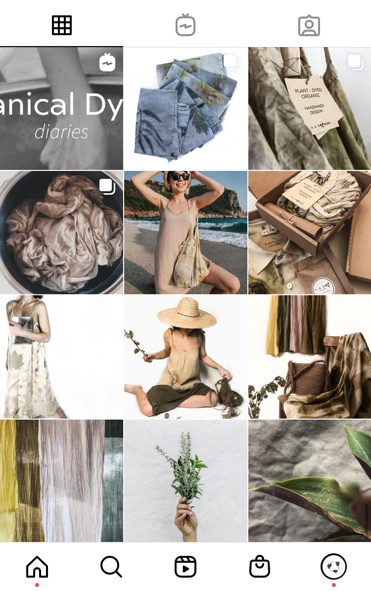 Organic Botanical Dyeing Brand Instagram Account