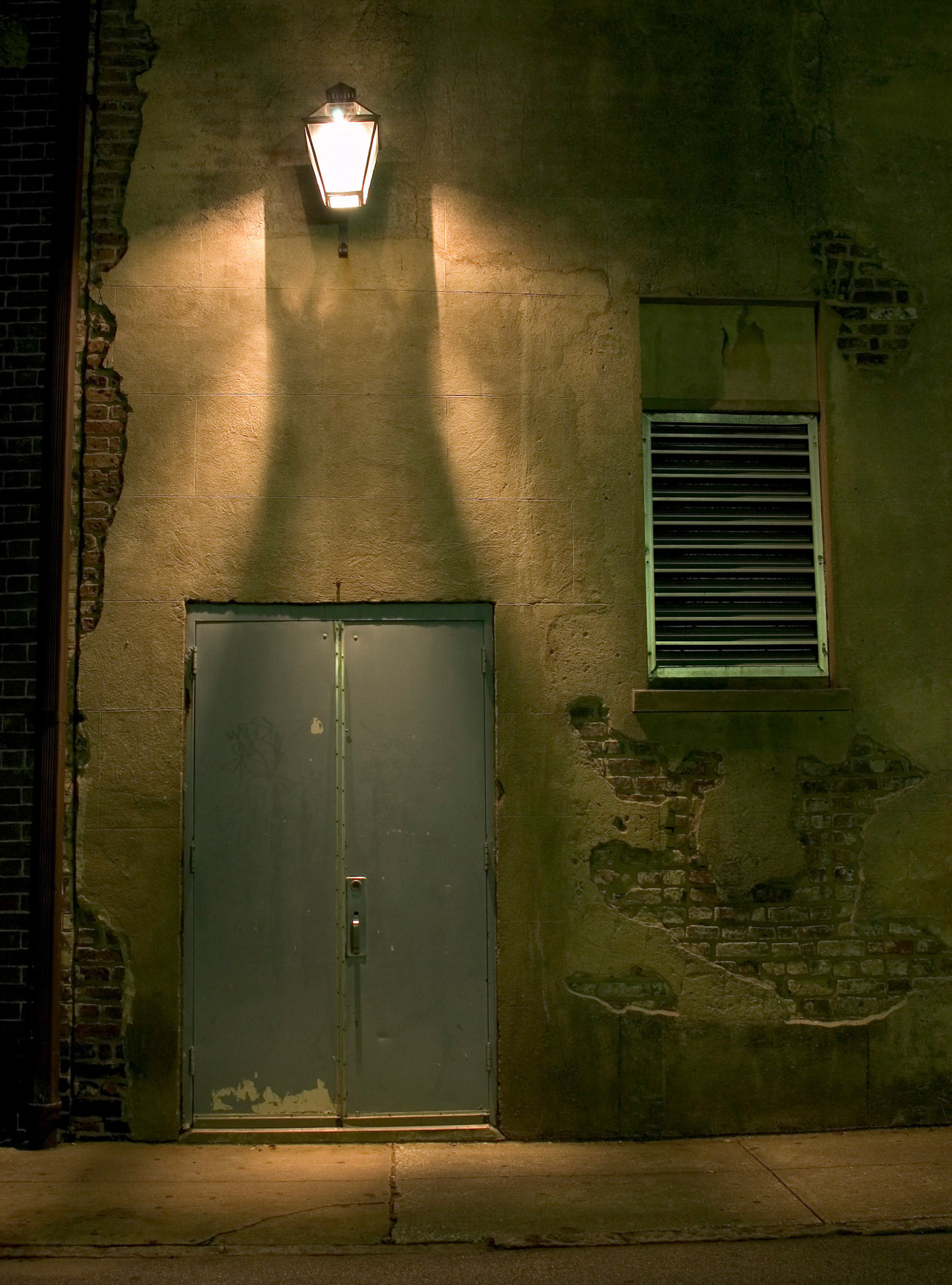 This is the side door of the Dock Street Theatre along Queen Street in Charleston, South Carolina.