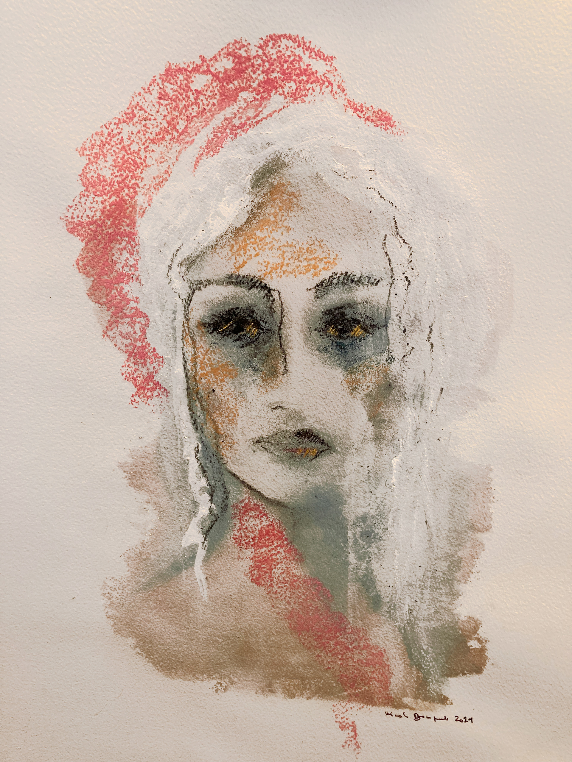 pastels et fusains sur papier d'Arches - 50x70