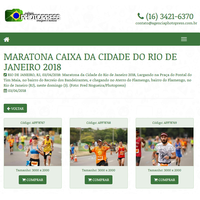 Todas as fotos já publicadas em revistas, sites, redes sociais entre outras.