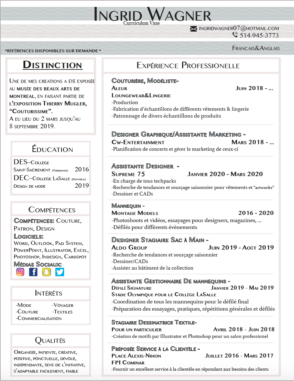 Ingrid Wagner Cv Francais