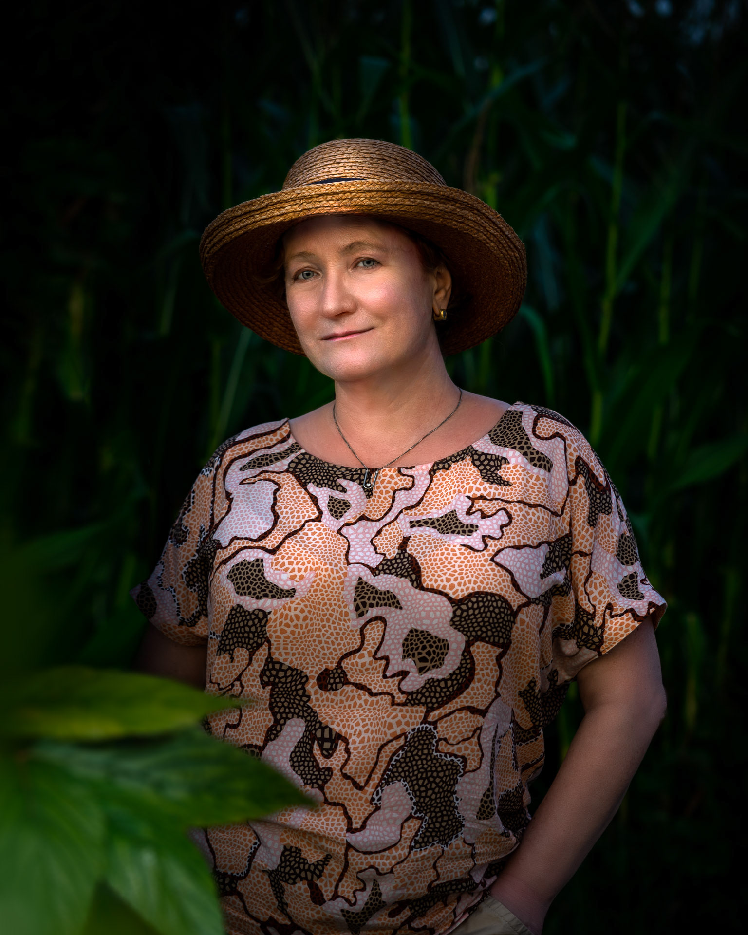 Renate im Maisfeld und Abendlicht