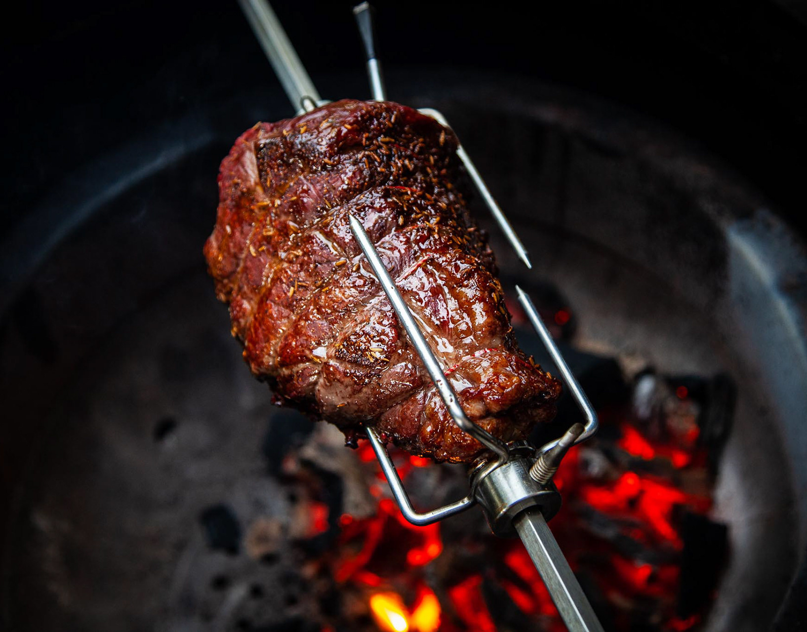 Outdoor Cooking Rotisserie Beef Topside