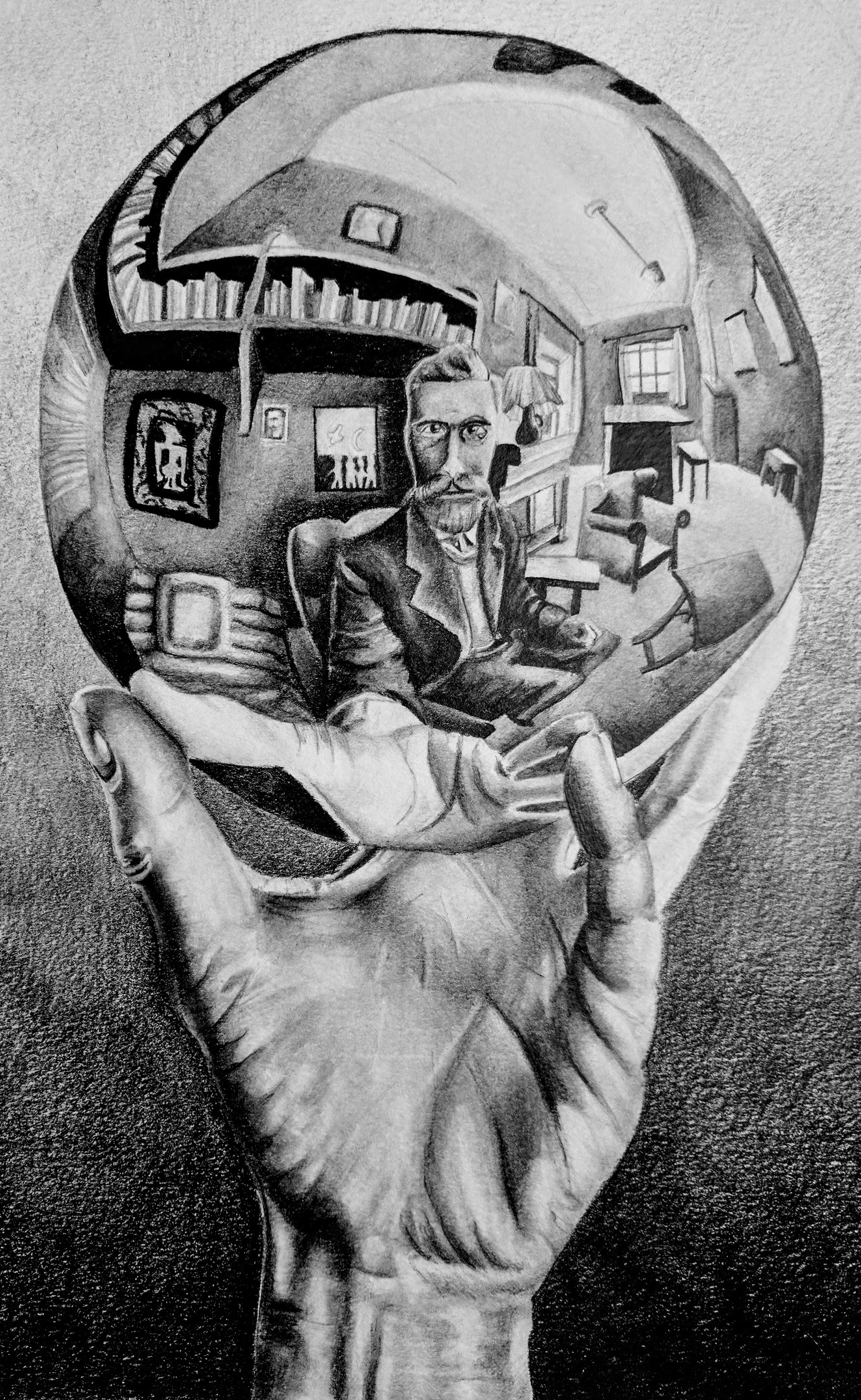 2015 - MC Escher Study - Graphite - 9X12
