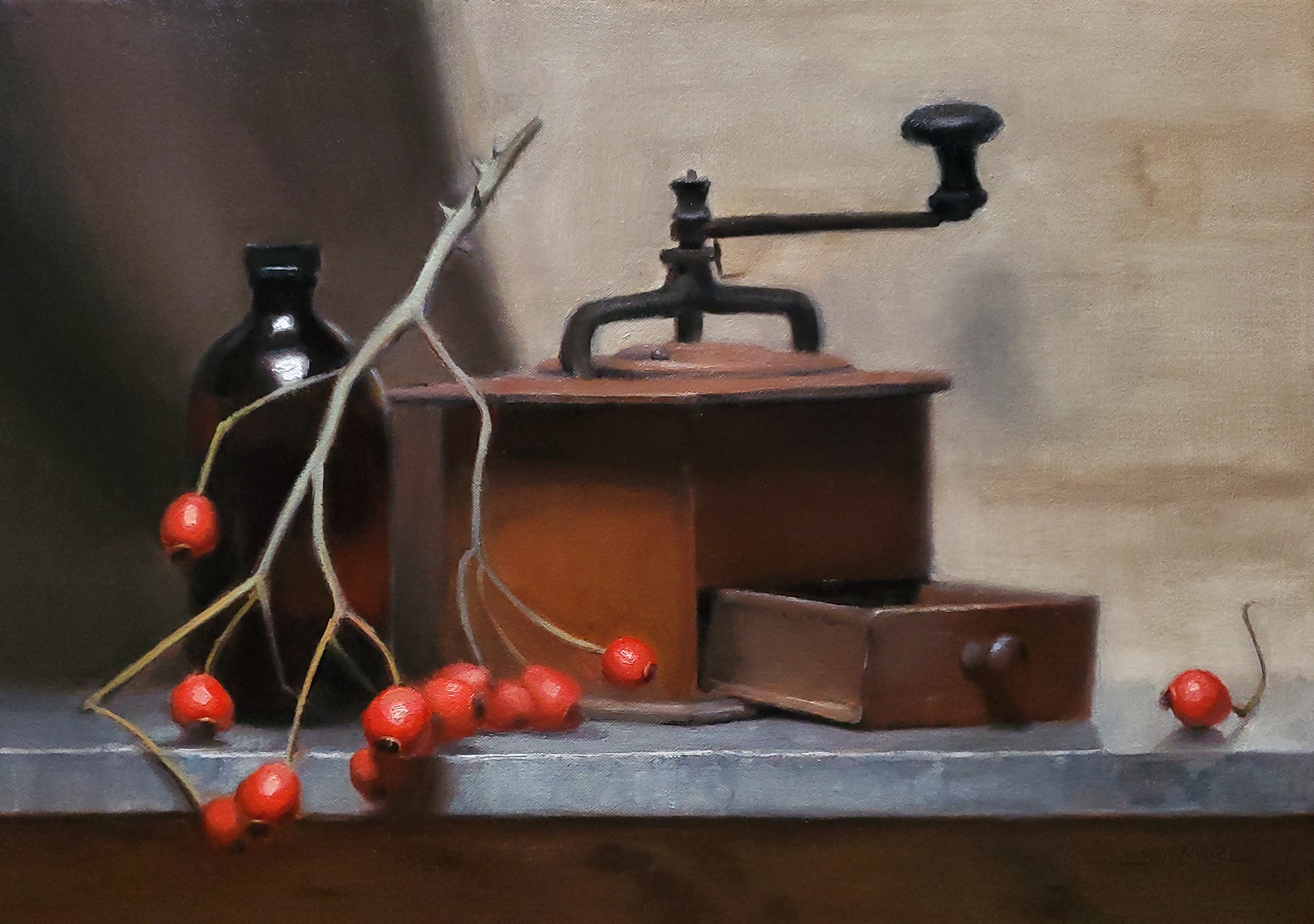 Rosehip Cold Brew - 35x50 - Oil on Linen- AVAILIBLE