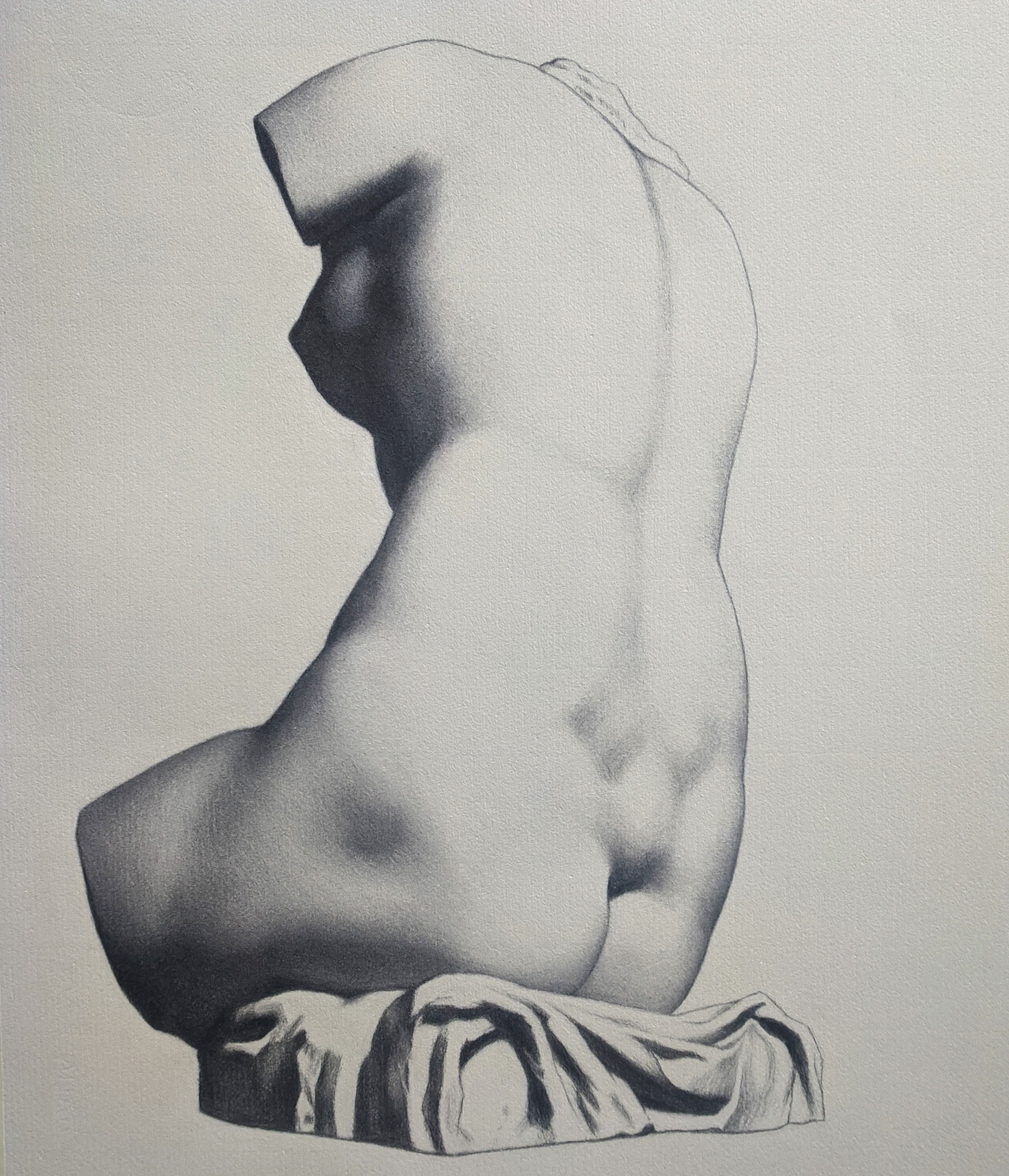 Charcoal Bargue Drawing Venus Torso- 24x36" - $100