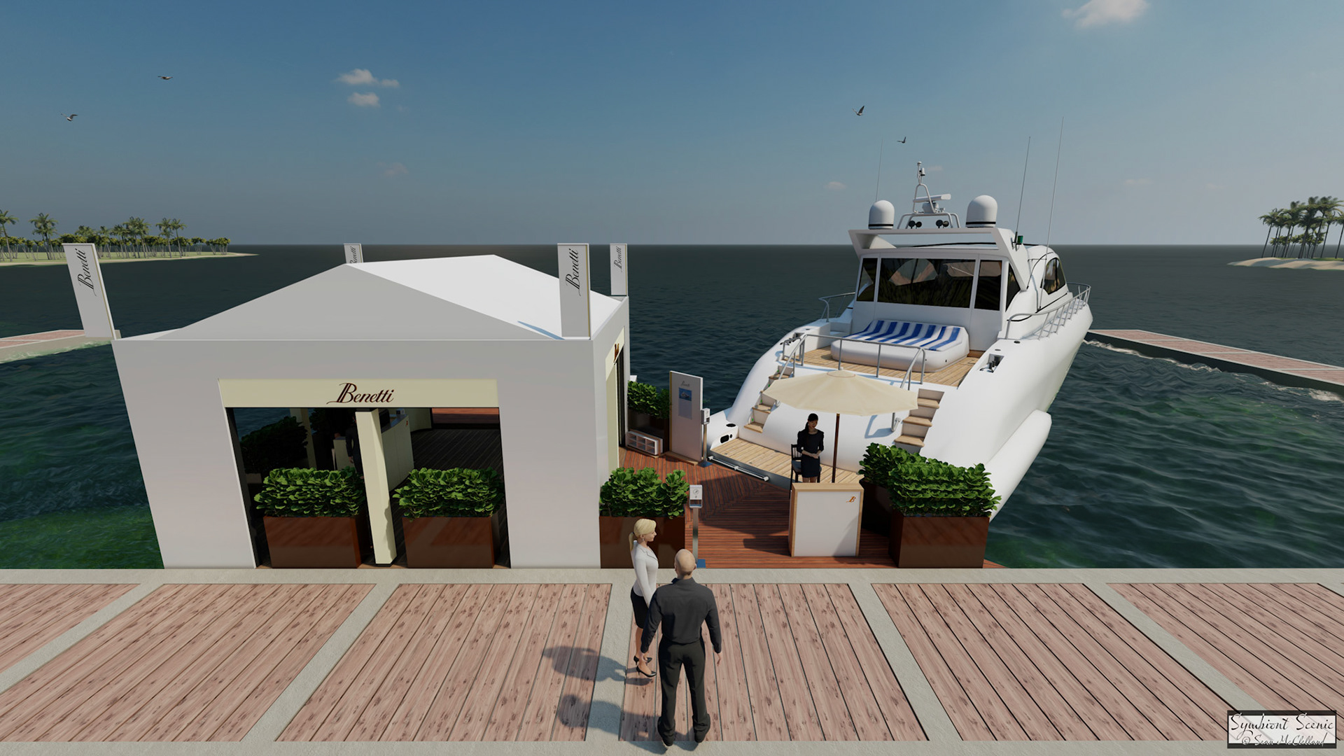 Benetti: Fort Lauderdale Boat Show Tent Render 3