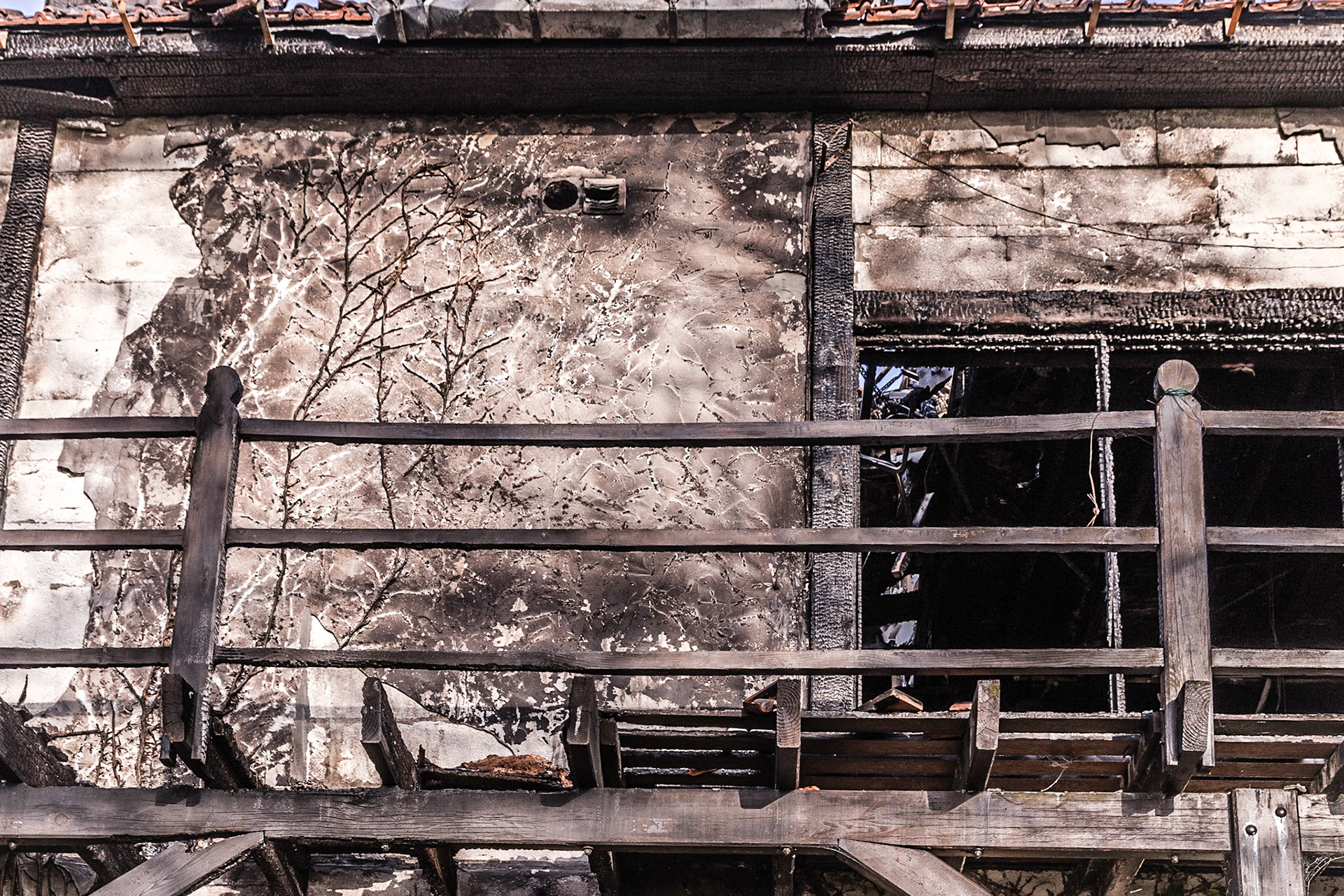 Burned down