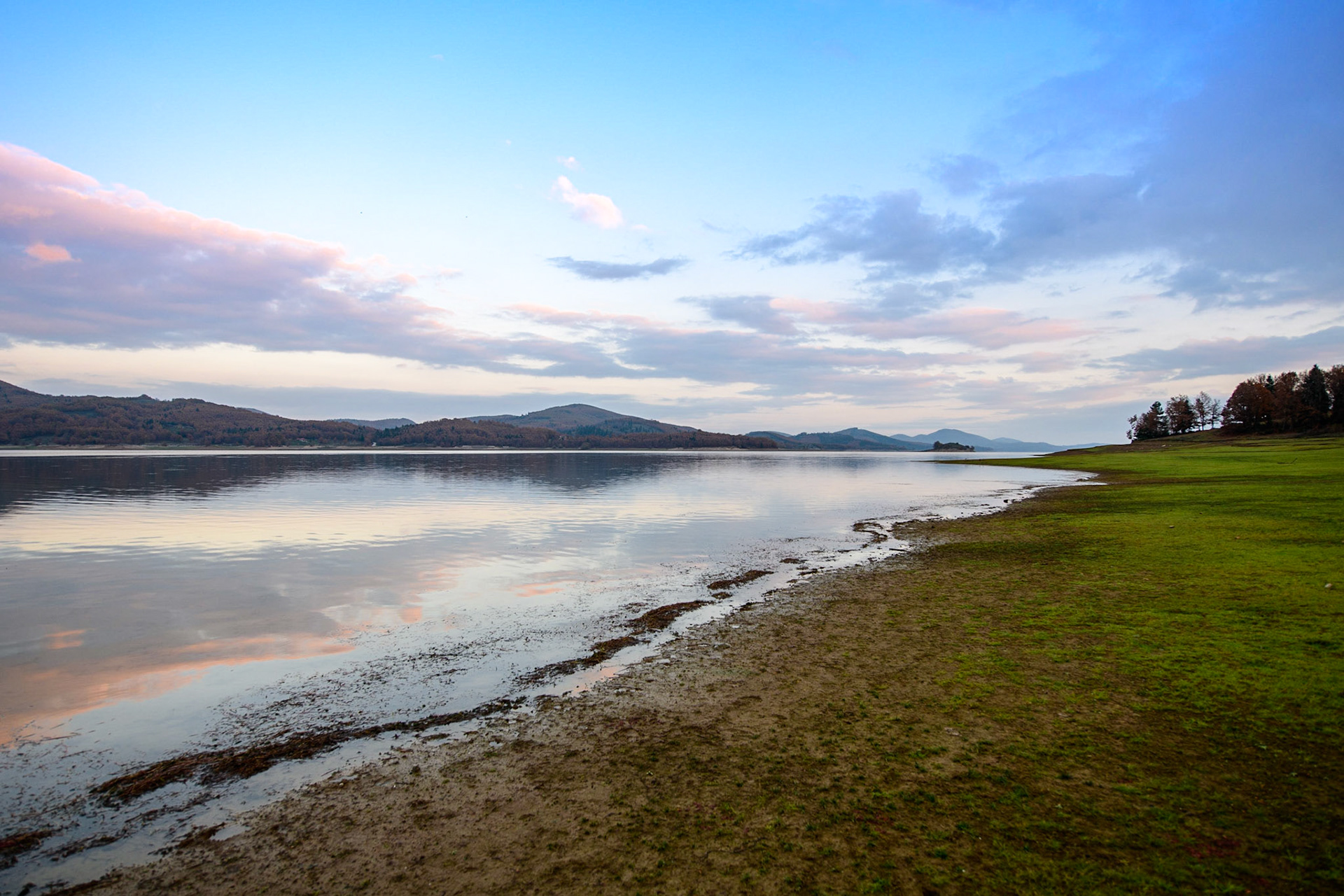Sunset on Plstira Lake Greece