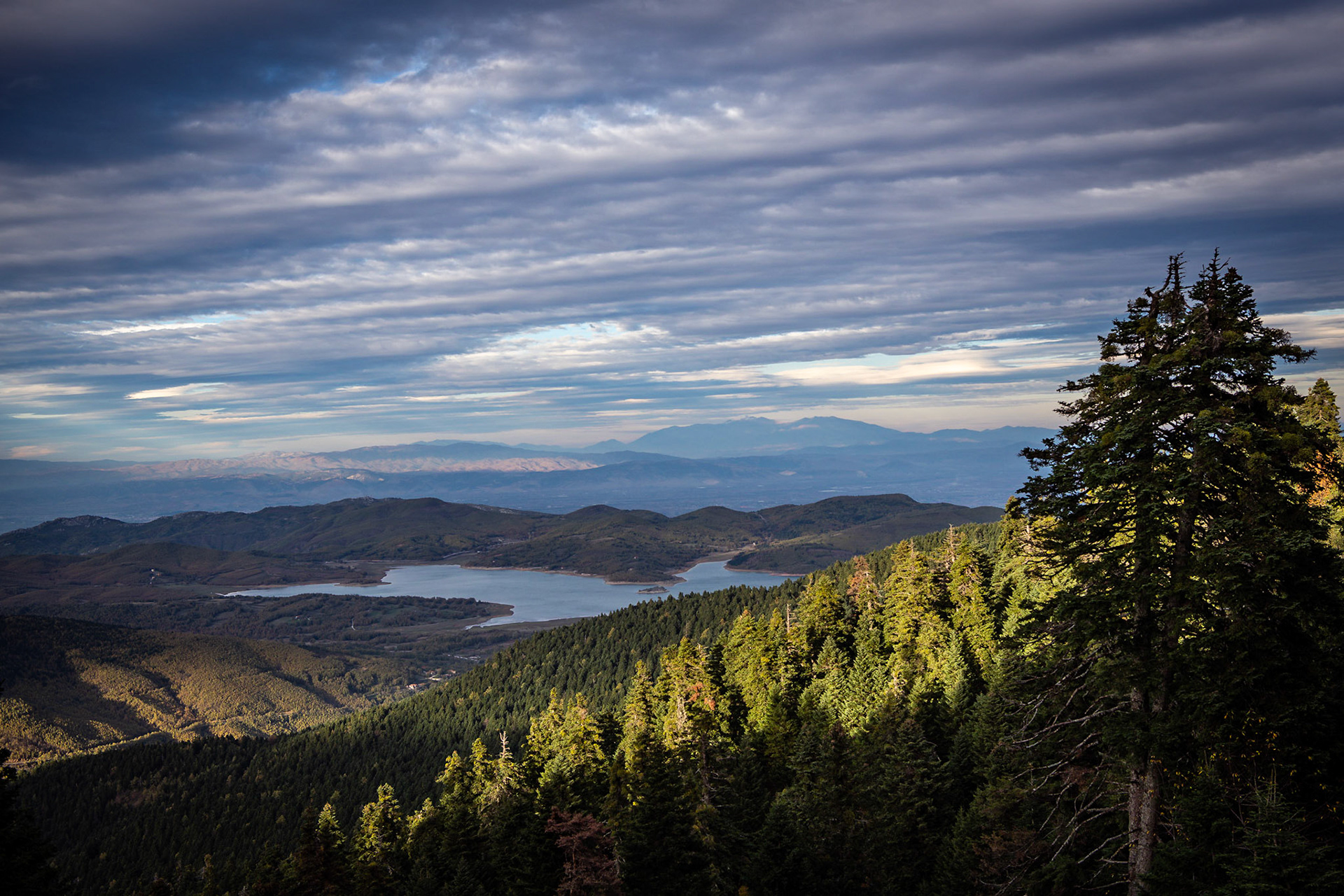 Over view of Plastira Lake Karditsa Greece