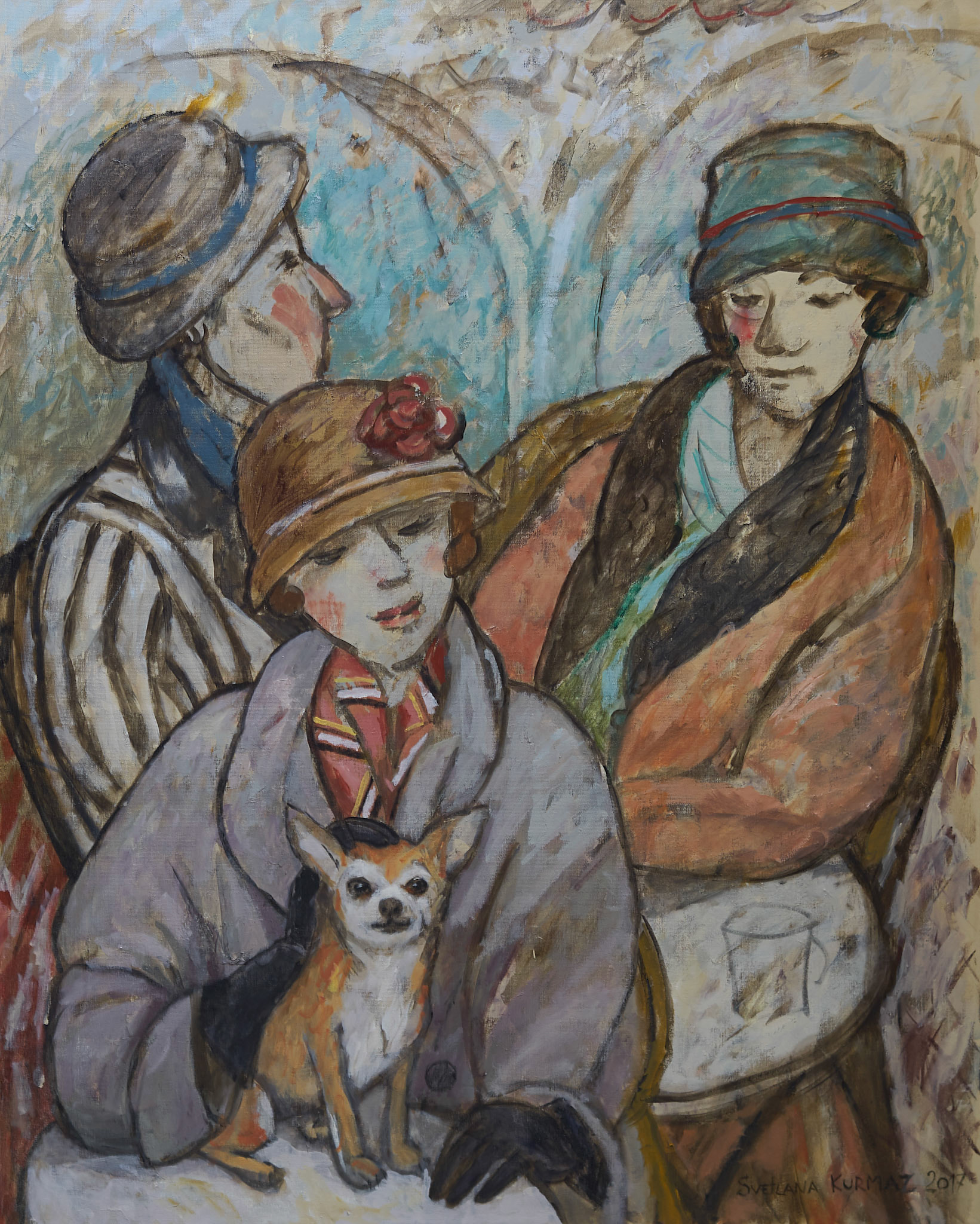 THE BEST FRIENDS, oil on canvas, 100x80cm.
