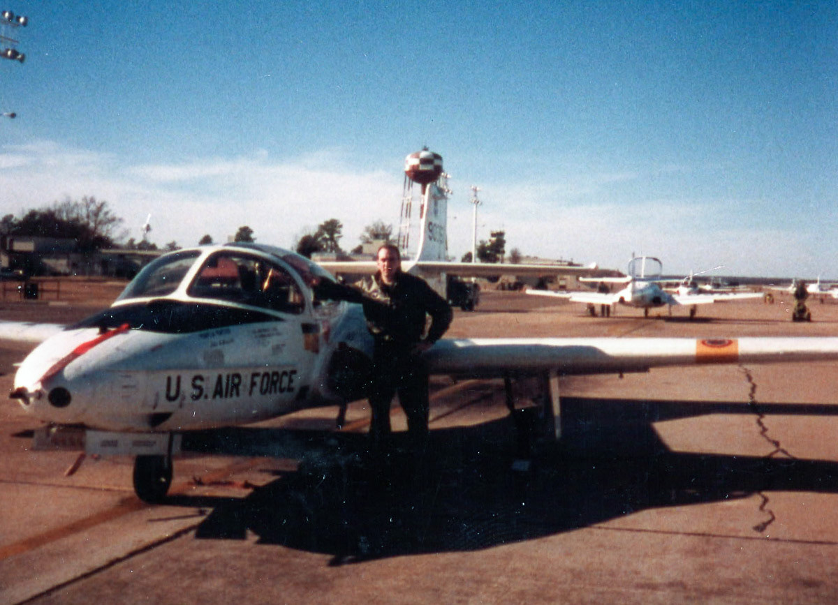 This may have been taken before a solo in the T-37.