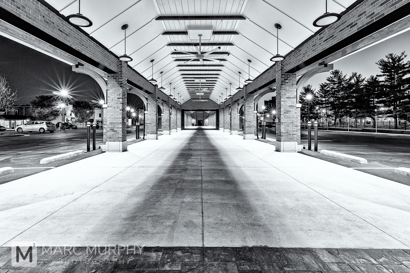 Johnson City Tennessee Downtown Pavilion Continuous Hallway at Night