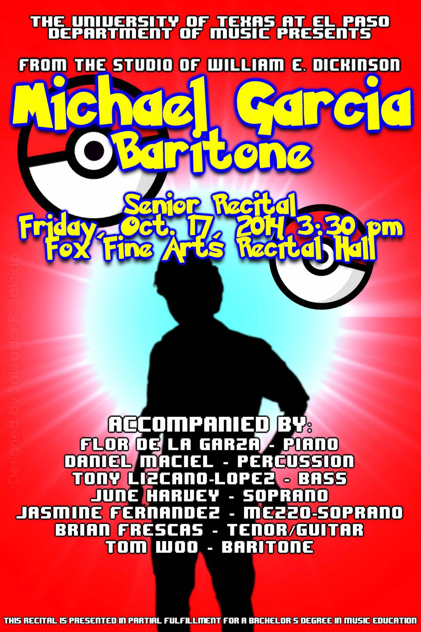 Michael Garcia Senior Recital unused poster (2014 recital) – UTEP