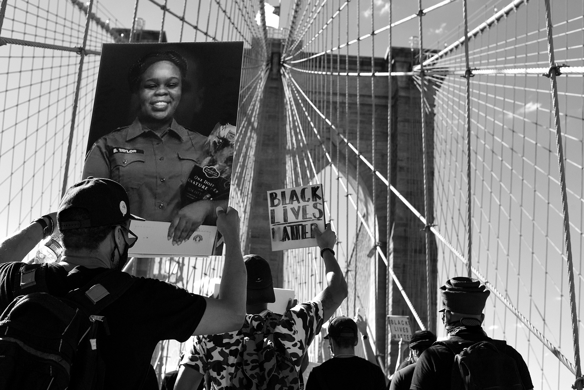 The Black Excellence March - Protestors cross the Brooklyn, Bridge demanding justice for Black Lives.