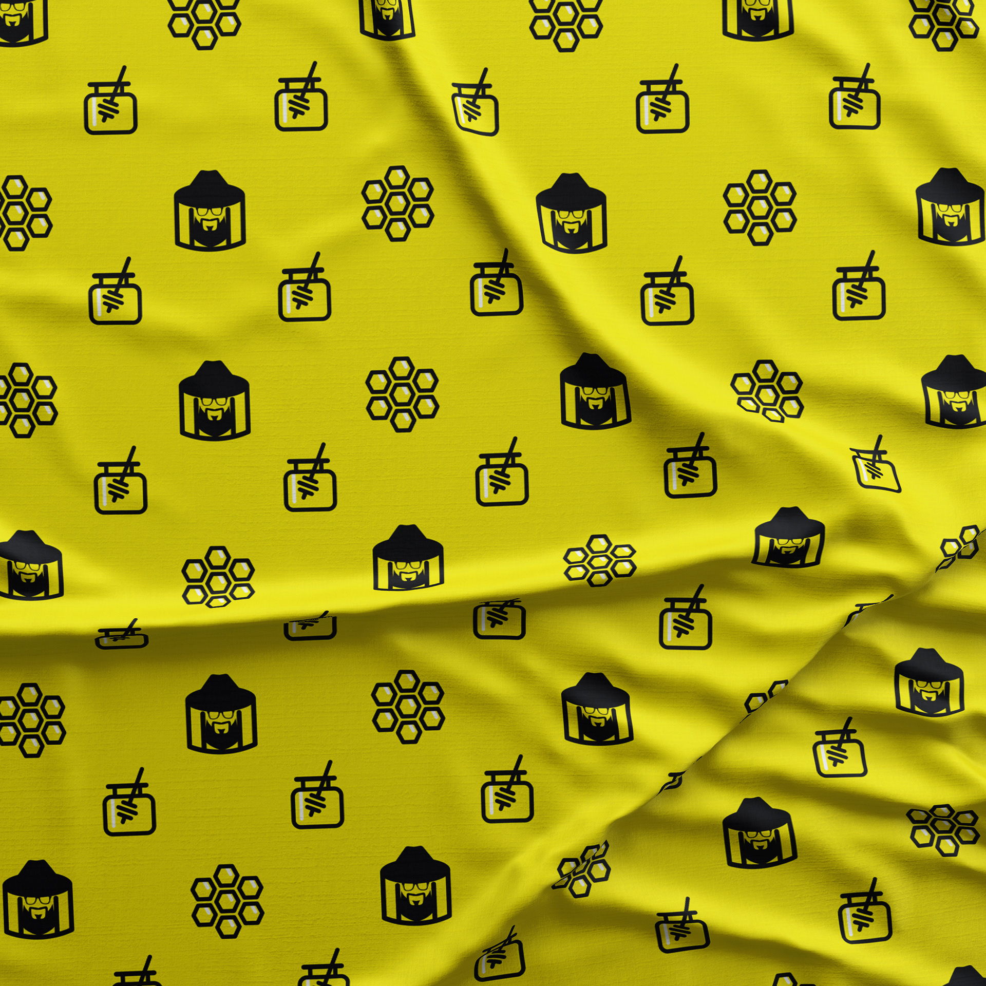 Five Hives Apiary pattern I designed for company teeshirts for Matthew Tuma.